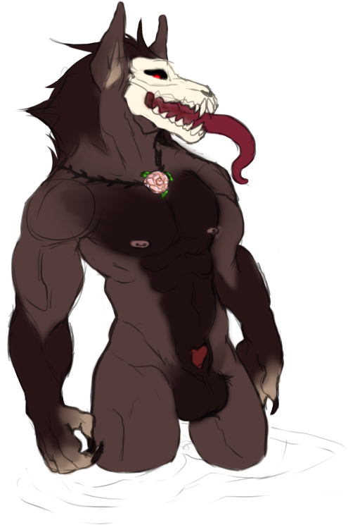 anthro ayden_feuer bone canid canine canis digital_media_(artwork) gomorrah_dritch male mammal skull tongue wolf