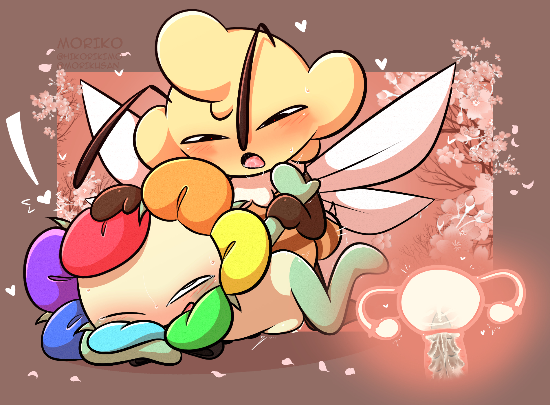 2boys, bee, beez, beez (hikorikimo), birthday, cervix, cum, cum in pussy, cum in vagina, cum inflation, cumflation, cuntboy, dandy (dandy's world), dandy's world, dandys world oc, flower, gay, gay sex, happy birthday, intersex, male, morikusan, nectar, oc, pussy, pussy juice, sakura, toons, womb