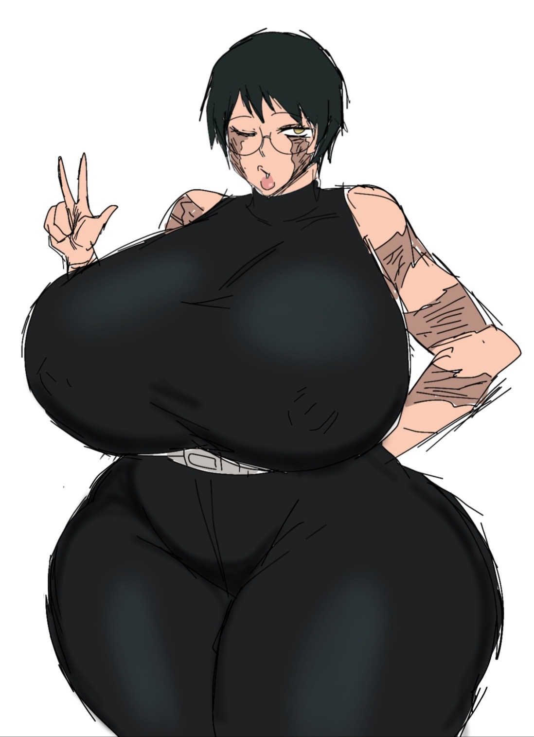 1female, 1girls, big ass, female, female only, jujutsu kaisen, maki zenin, momiji (artist), solo, solo female, tagme, zenin maki