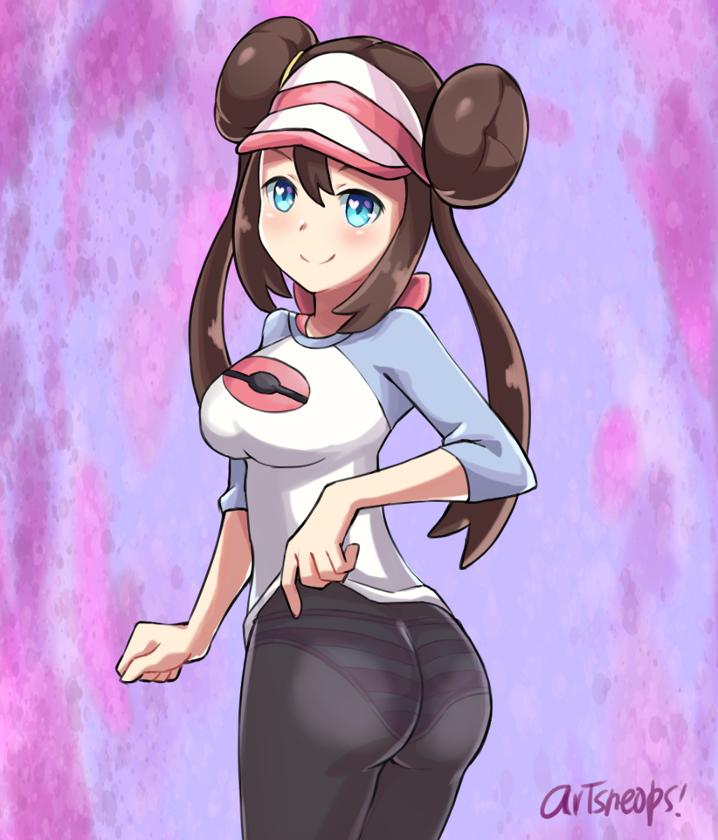 artsheops, ass, ass focus, big ass, black legwear, breasts, female, female only, fully clothed, human, medium breasts, panties, panties under pantyhose, pantyhose, pokemon, rosa (pokemon), thighs