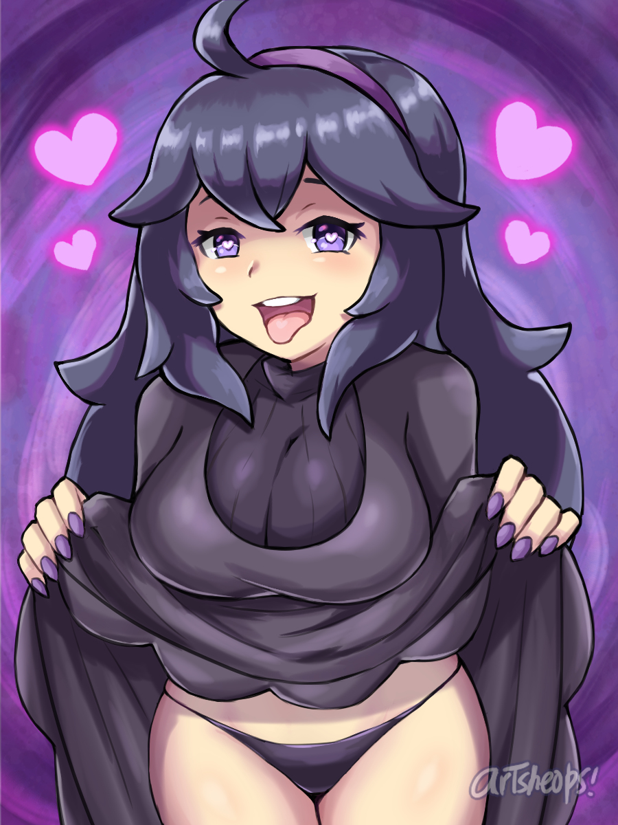 1girls artsheops big_breasts breasts goth hex_maniac human human_only nintendo pokemon pokemon_xy text watermark