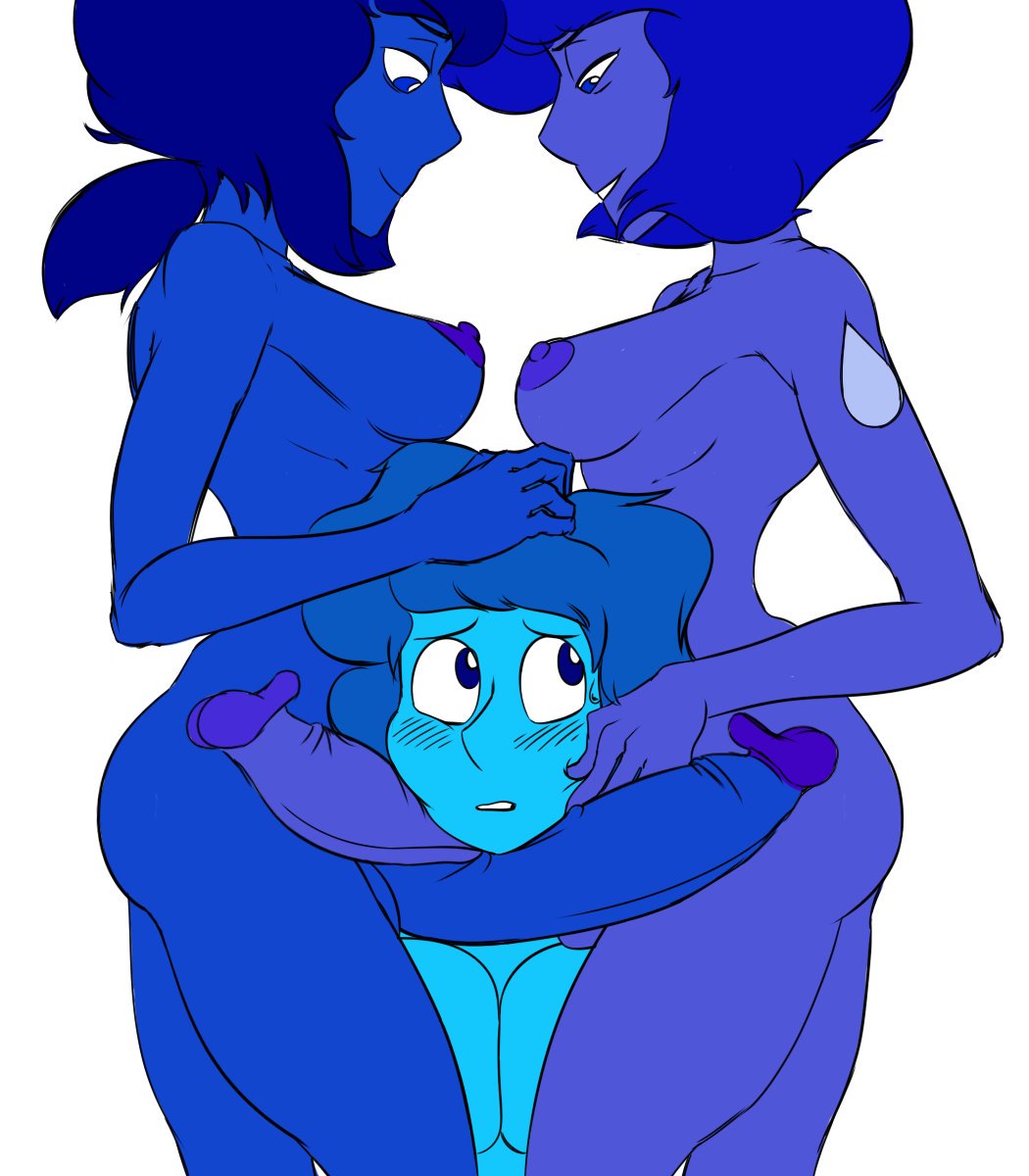 1girls 2futas animal_genitalia animal_penis big_penis blue_skin cartoon_network futa_on_female futanari imminent_oral incogneato intersex lapis_lazuli_(steven_universe) mean_lapis medium_breasts nice_lapis steven_universe steven_universe_future threesome white_background