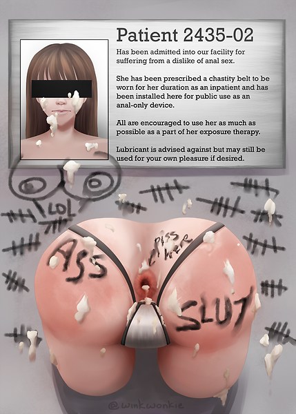1girls, after anal, anal, anal access, anal only, anal only chastity, anal only panties, anal sex, ass, backless panties, body writing, bondage, censor bar, censored, censored eyes, chastity, chastity belt, chastity device, cum, cum inside, cum on ass, female, female chastity, female only, femsub, forced anal, gaping, gaping anus, glory hole, humiliation, kabeshiri, leaking, long hair, panties, photo, public, public use, questionable consent, source request, stuck, tally marks, text, through wall, wide hips, wonkie