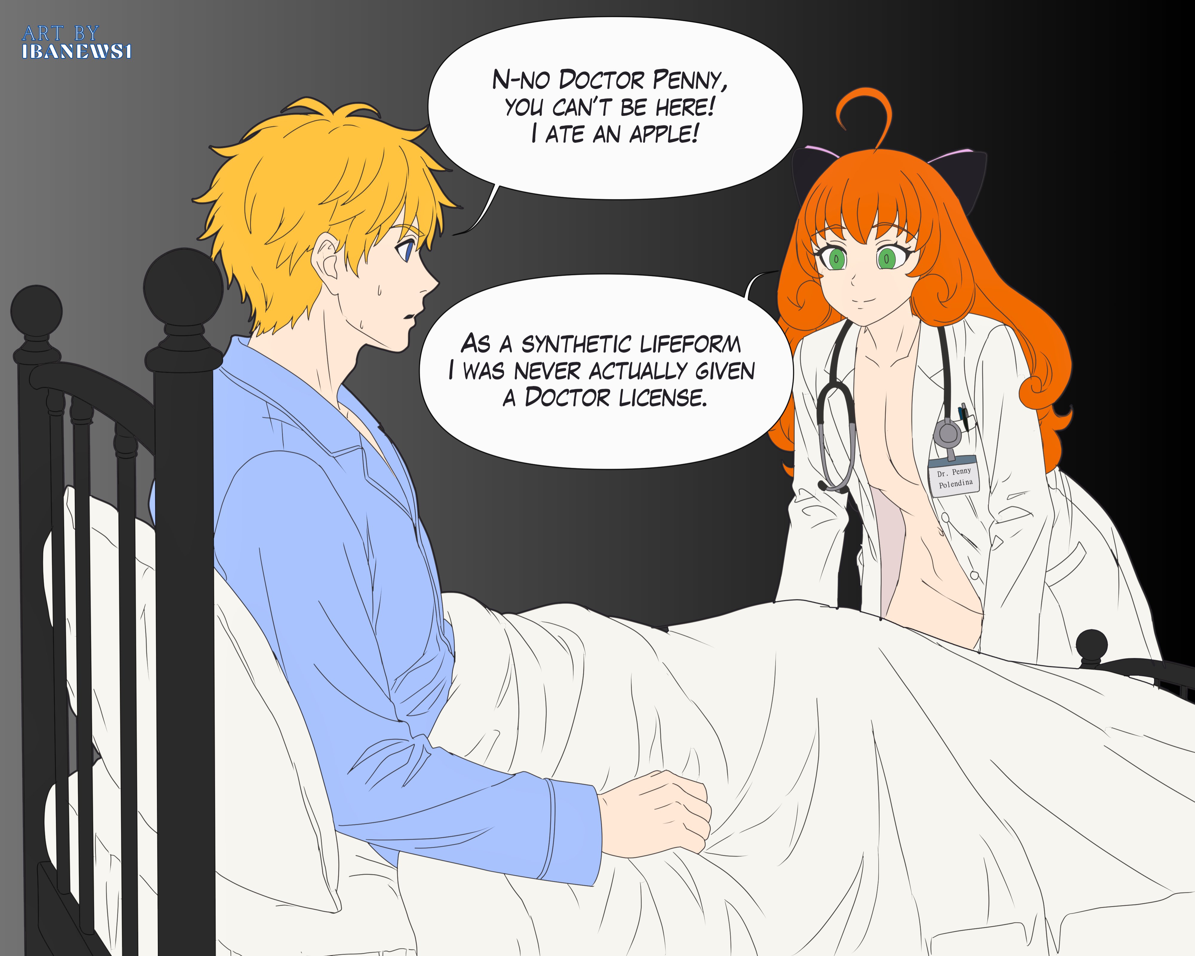 1boy, 1girls, blonde hair, comic, english, english text, ibanews1, jaune arc, part of a set, penny polendina, rwby, tagme, wholesome