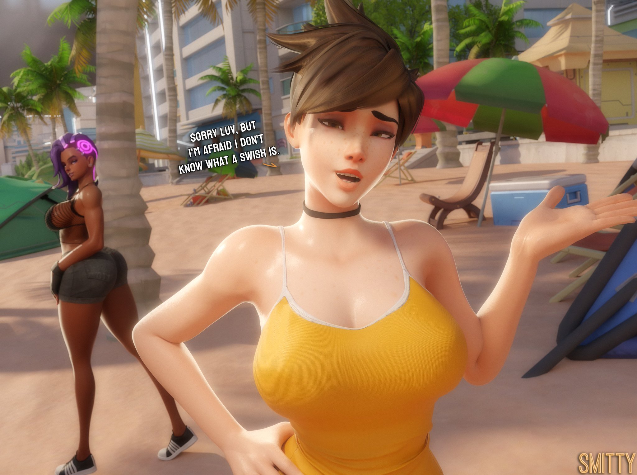 2girls, 3d, activision, big ass, big breasts, big thighs, blizzard entertainment, breasts, curvaceous, curvy, curvy figure, female, female only, hips, hourglass figure, huge ass, huge breasts, huge thighs, large ass, large breasts, large thighs, lchest, legs, lena oxton, lesbian, mature, mature female, olivia colomar, overwatch, overwatch 2, slim waist, smitty34, sombra, tan body, tan skin, tan-skinned female, thick, thick hips, thick legs, thick thighs, thighs, tracer, voluptuous, waist, wide hips, yuri