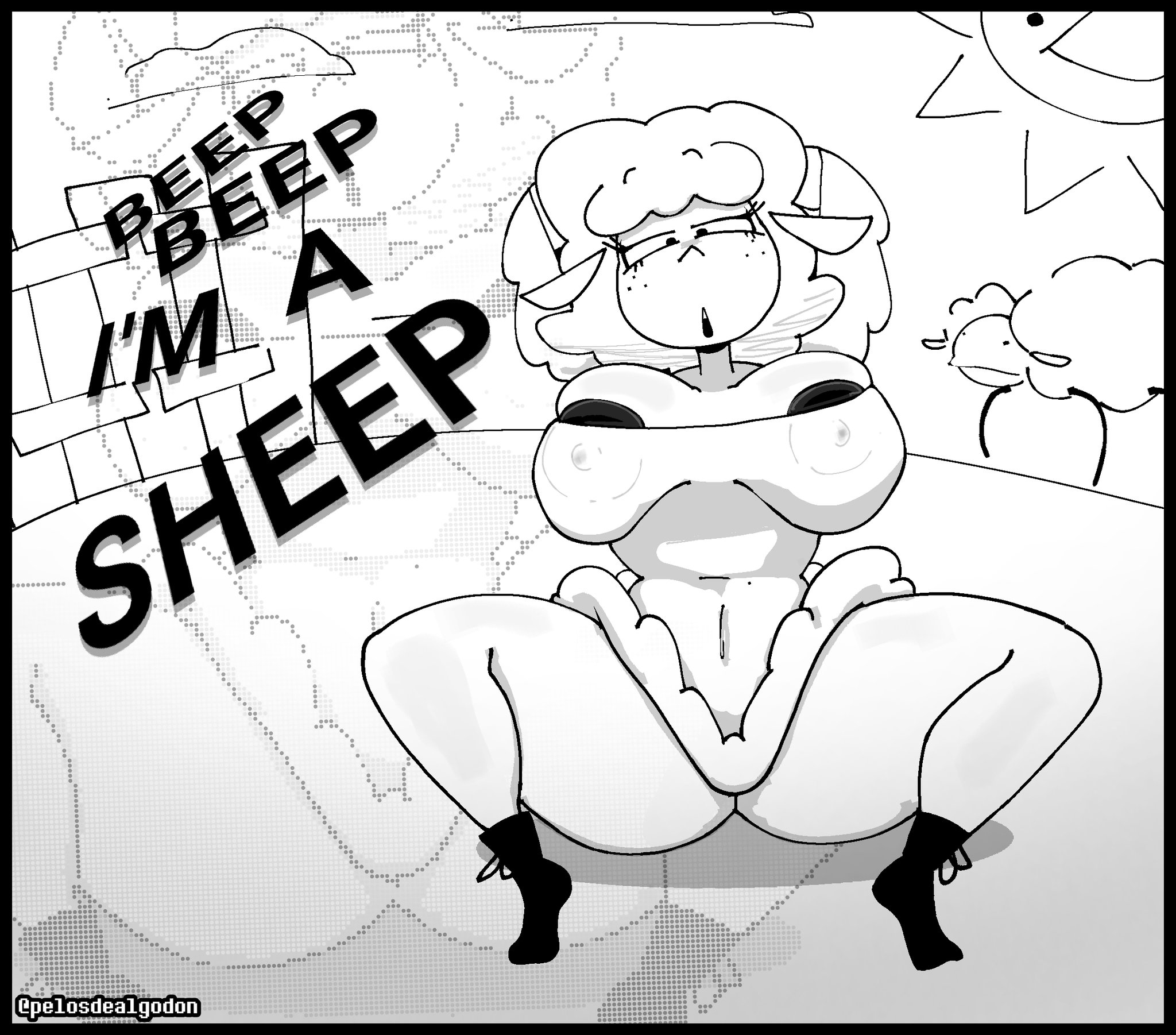 asdfmovie, beep beep i'm a sheep, big areola, big nipples, black nipples, caprine, dark nipples, droopy (series), female, female only, furry, furry female, huge areolae, huge nipples, lamb, leggy lamb, meme, metro-goldwyn-mayer, nipple bulge, nipple slip, pelosdealgodon, sheep, sheep girl, sheep wrecked, shitpost, thepinkthing
