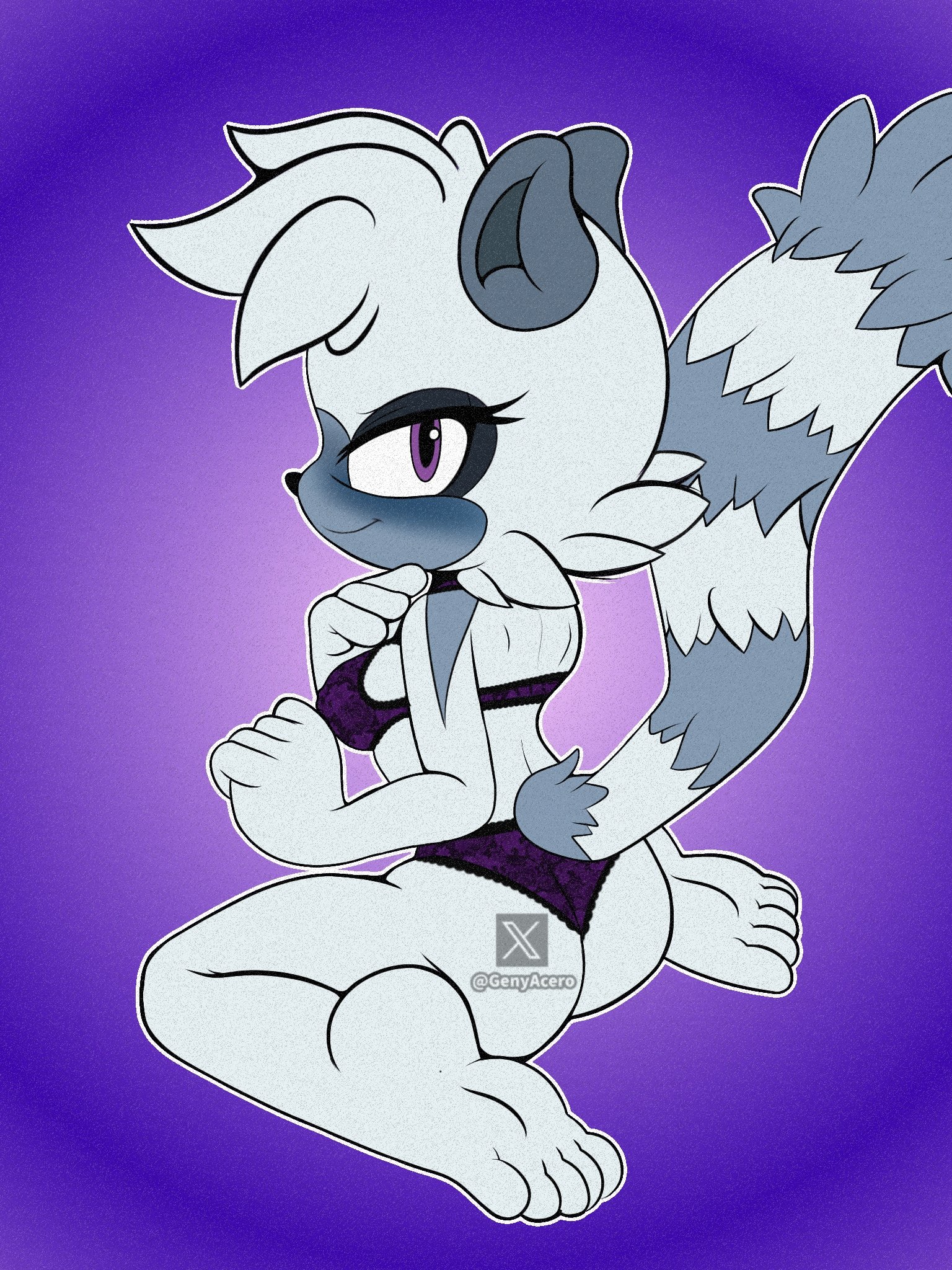 1girls, anthro, anthro only, anthrofied, female, female only, fur, furry, furry female, furry only, genyacero, grey fur, idw publishing, sega, solo, sonic (series), sonic the hedgehog (comics), sonic the hedgehog (idw), sonic the hedgehog (series), tangle the lemur, underwear