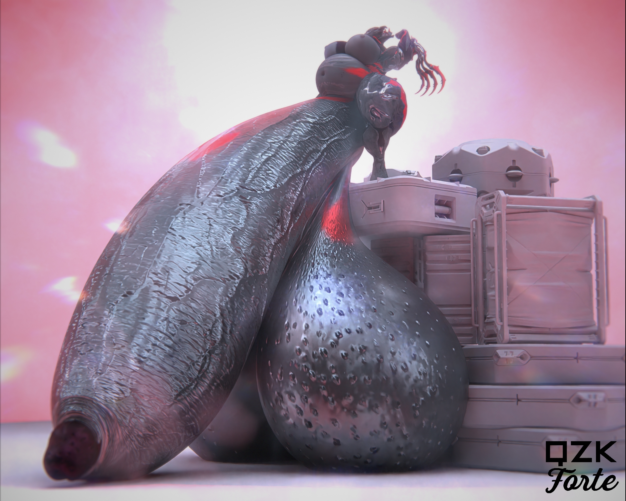 3d, balls, bbw, big breasts, big penis, breasts, cleavage, futanari, garuda (warframe), huge breasts, huge cock, hyper balls, hyper genitalia, hyper penis, hyper testicles, intersex, overweight, penis, qzk forte, tagme, thick thighs, warframe, wide hips