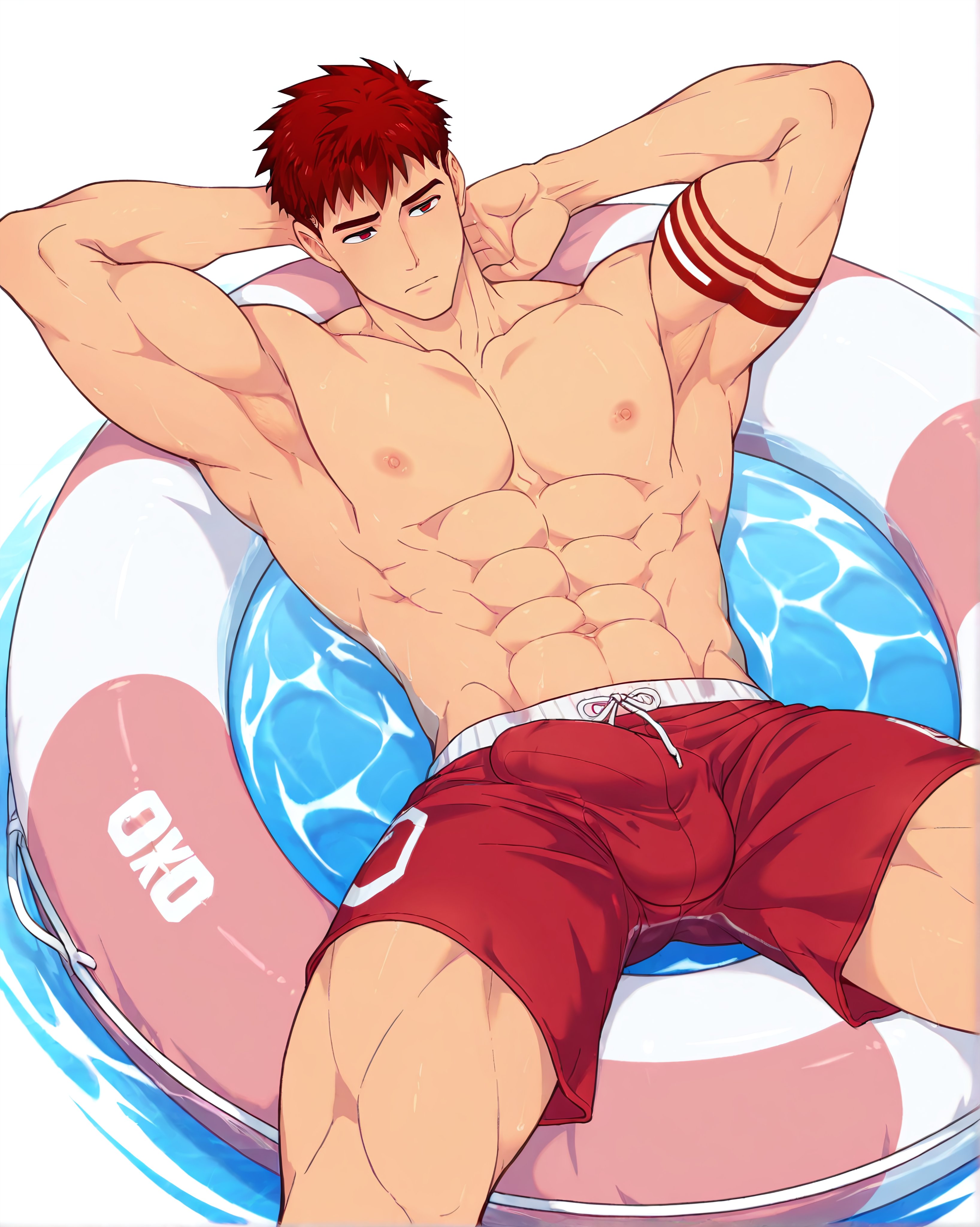 ai generated, bara, derek kingsfield, gay, jock studio, male, male focus, male only, muscular, muscular male, snackji, yaoi