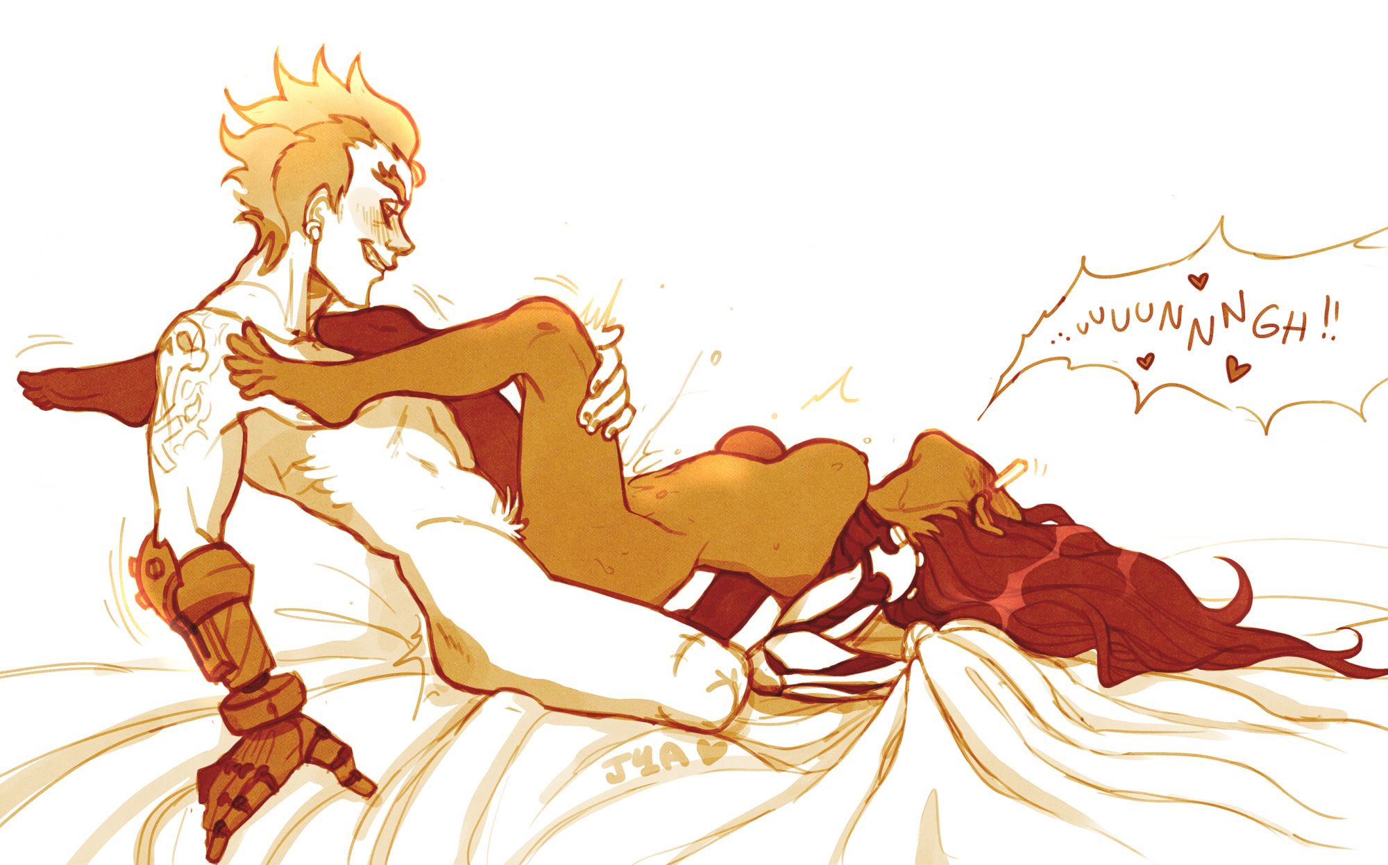 1boy1girl, ambiguous penetration, amputee, dark-skinned female, female, indian, indian female, interracial, junkrat, jyagantz, light-skinned male, male, overwatch, symmetra