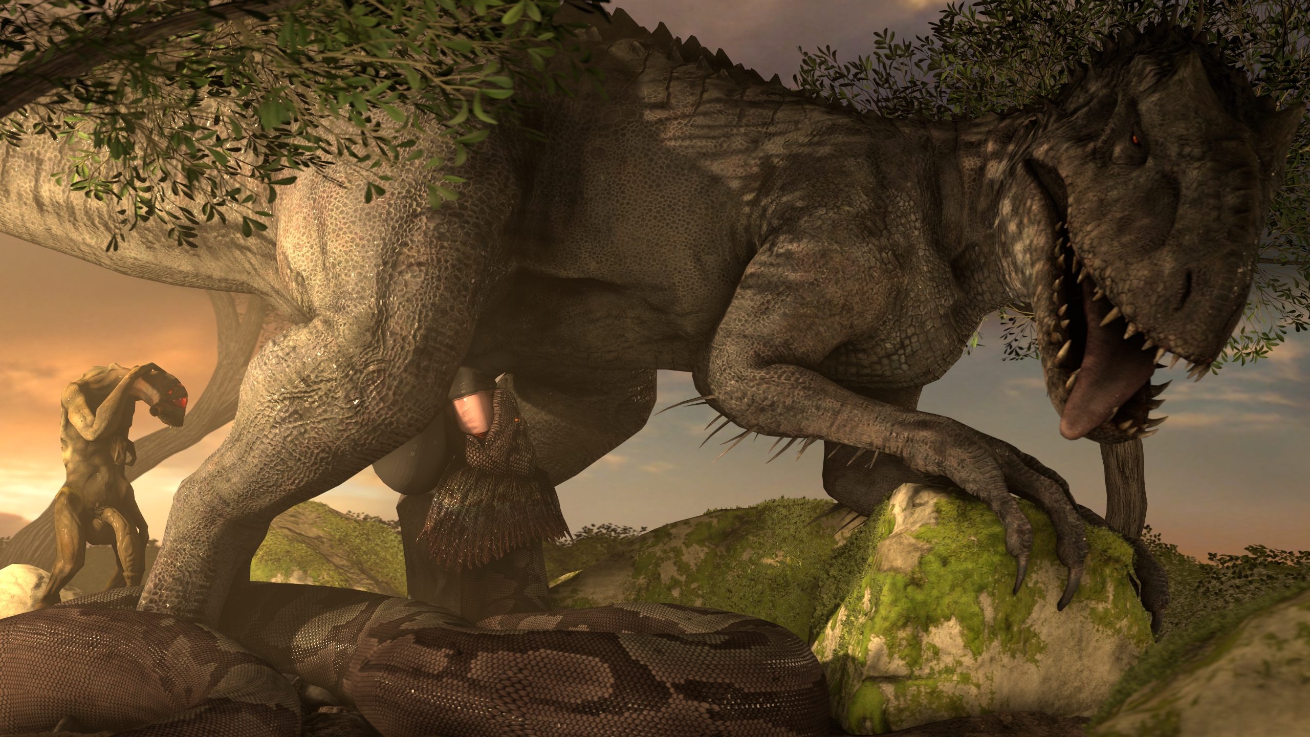 3d, 3d (artwork), alien, ark survival evolved, balls, ballsack, blowjob, deepthroat, dick, dick in mouth, dinosaur, dinosaur and snake, dinosaur/snake, fellatio, feral, feral on feral, gay, half-life, half-life (series), half-life 2, indominus rex, indominus rex and titanoboa, jurassic park (franchise), jurassic world, male, margevonn, oral, penis, penis in mouth, reptile, sex, sexy, sfm, snake, source filmmaker, source filmmaker (artwork), sourcefilmmaker, testicles, titanoboa, tongue, tongue out, vortigaunt