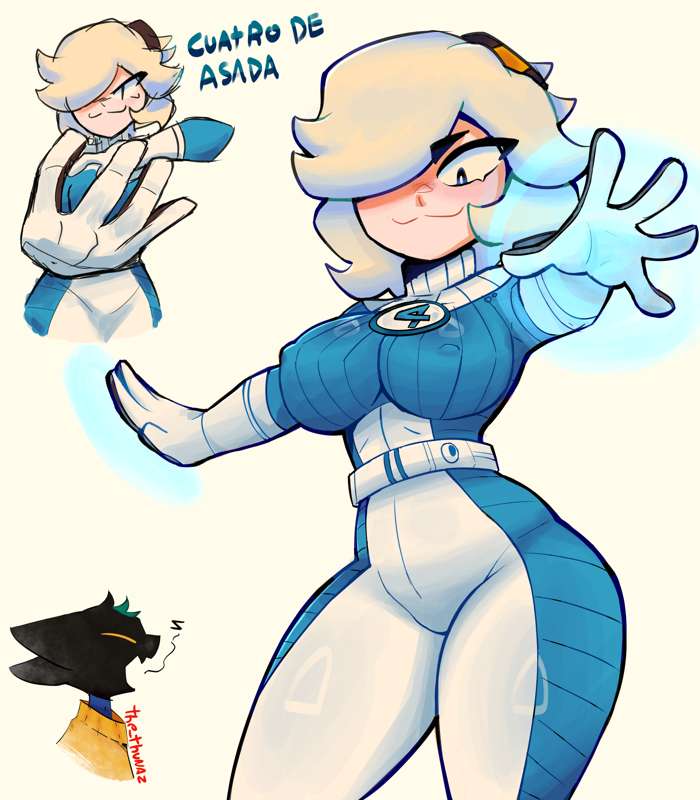 brawl stars, colette (brawl stars), fantastic four, invisible woman, marvel, sue storm, tagme, the thunaz