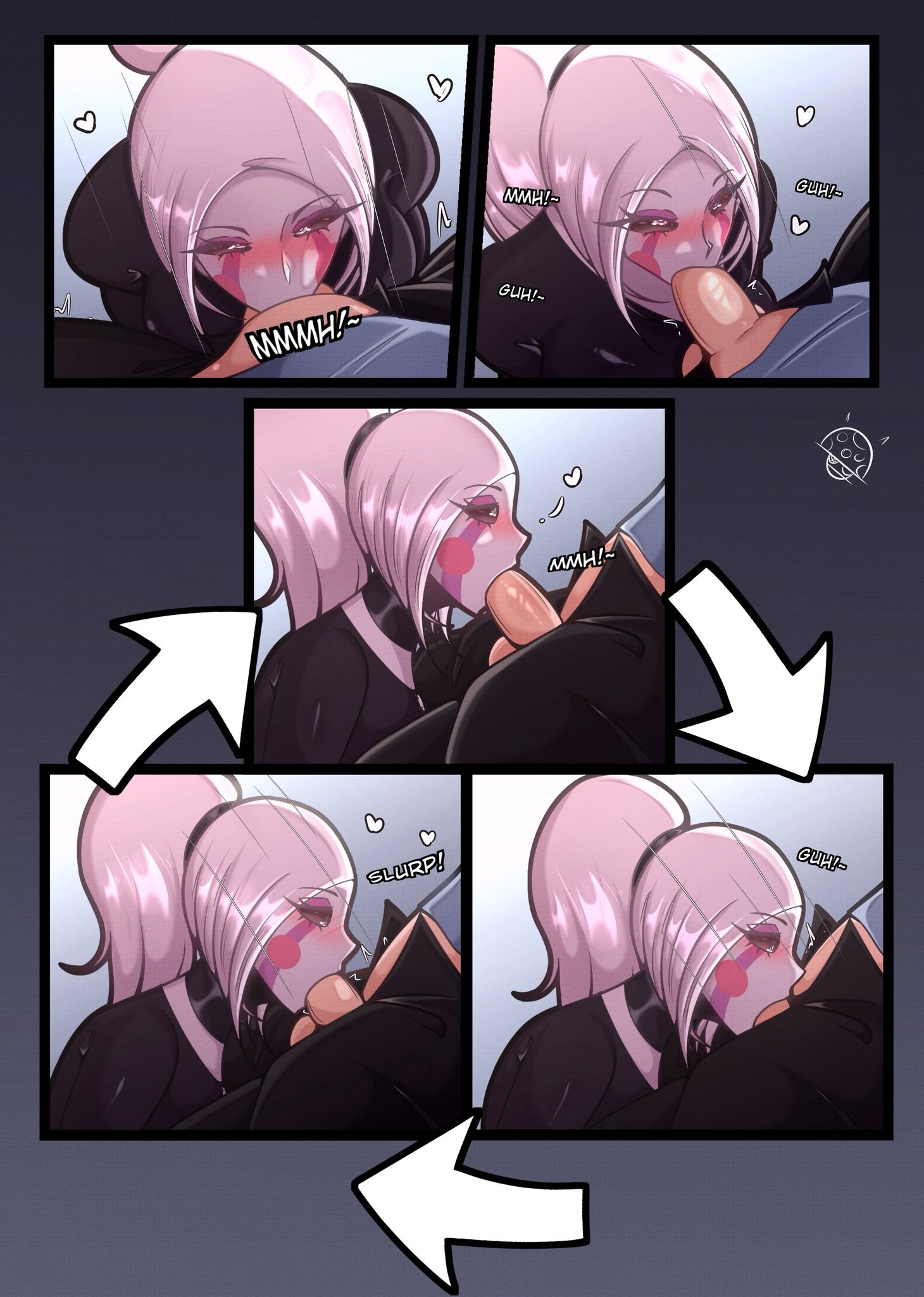 blowjob, cock, comic, dick, five nights at freddy's, five nights in anime, huge breasts, human, marionette (fnaf), one night with puppet (comic), page 6, penis, puppet (fnaf), puppet (fnia), straight, sucking penis, tr yithaz