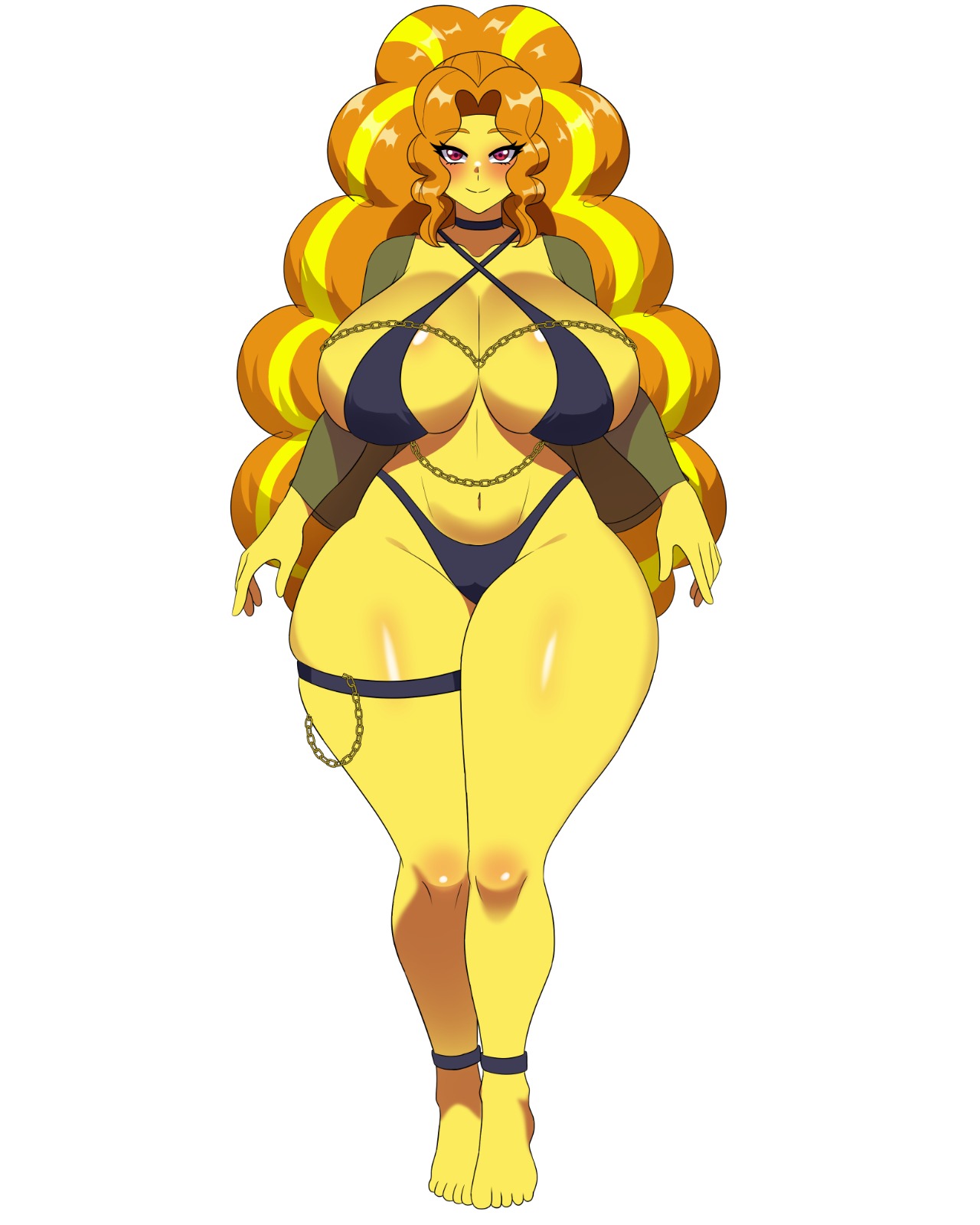 adagio dazzle, adagio dazzle (eg), ass, big ass, big breasts, big butt, big thighs, big titties, bikini, breasts, clothing, curvaceous, curvaceous female, curvaceous figure, curvy, curvy figure, curvy hips, equestria girls, female, female focus, female only, friendship is magic, hasbro, long hair, looking at viewer, masterdestroyzj, my little pony, yellow hair, yellow skin
