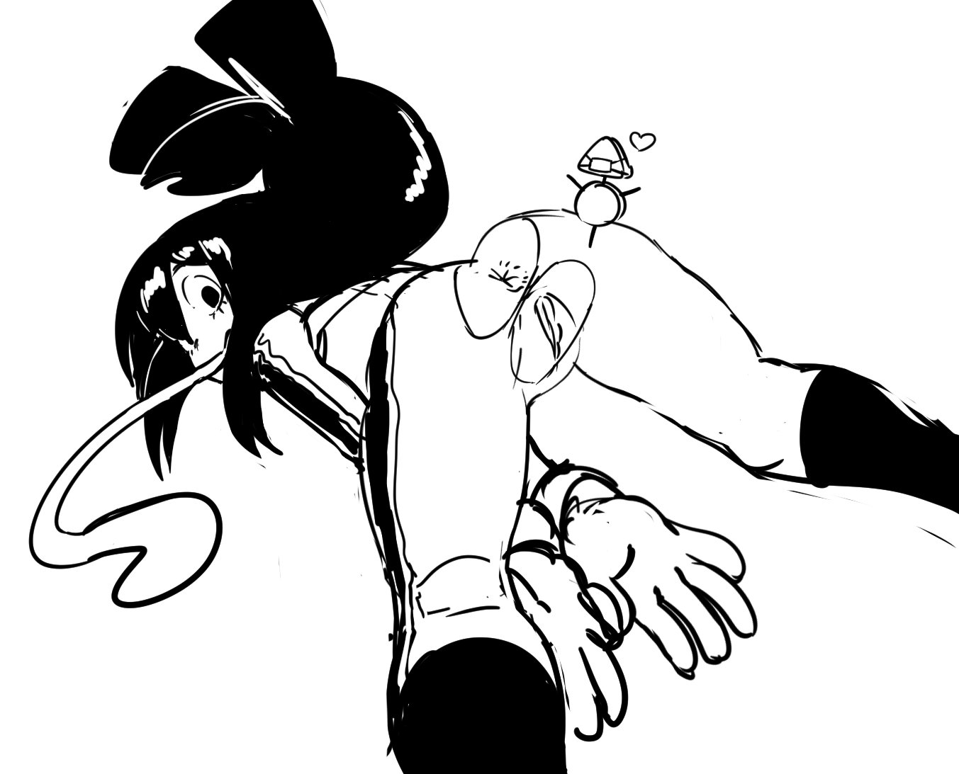 1girls, anus, ass, bodysuit, female, my hero academia, noill, pussy, torn clothes, tsuyu asui