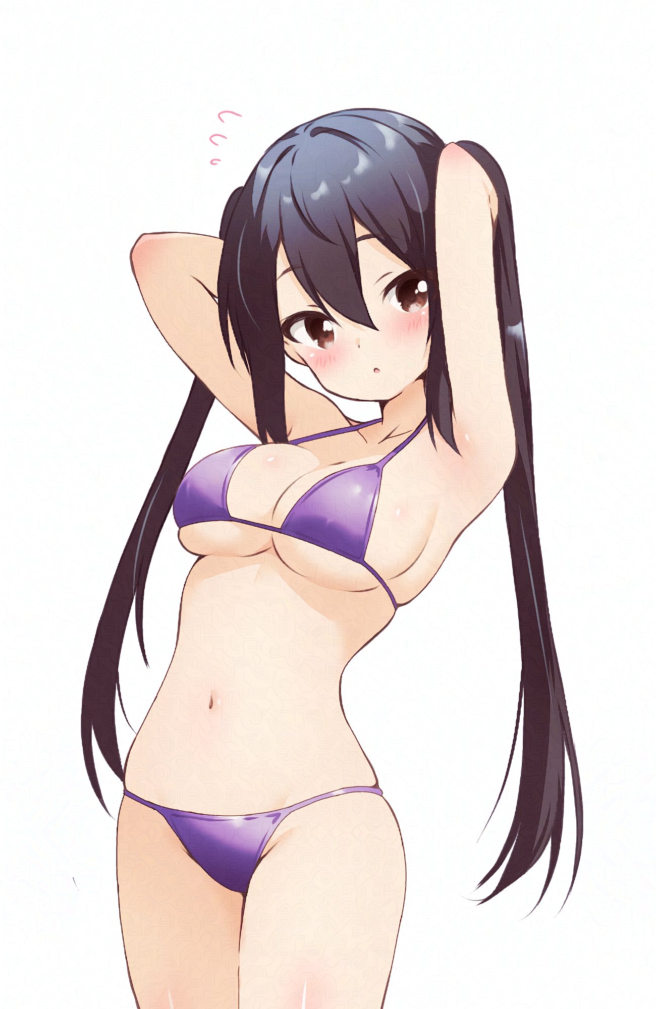 1girls, azusa nakano (k-on!), bikini, breasts, female, hitorilily, k-on!