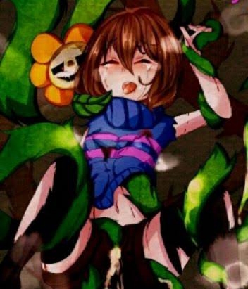 flowey the flower, frisk, tagme, tentacle, undertale