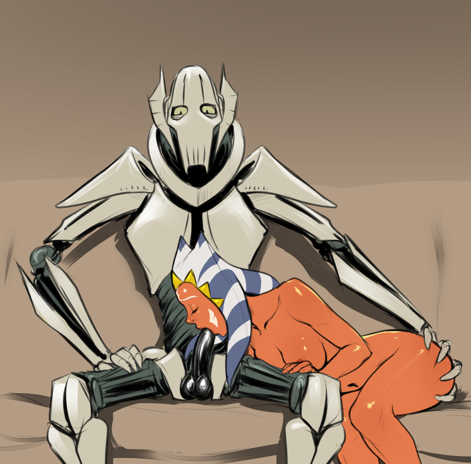 1boy 1girls 2017 ahsoka_tano alien alien_boy alien_girl ass ass_grab balls breasts butt_grab clone_wars closed_eyes completely_nude cybernetics cyborg digital_media duo erection fellatio female fingers general_grievous groping hand_on_butt hand_on_thigh holding humanoid humanoid_penis interspecies izra jedi jedi_padawan kaleesh machine male male_penetrating nipples nude nude_female nudity on_couch oral oral_penetration orange_body orange_skin penetration penile penis robot_penis scalie simple_background sitting sofa star_wars straight togruta yellow_eyes