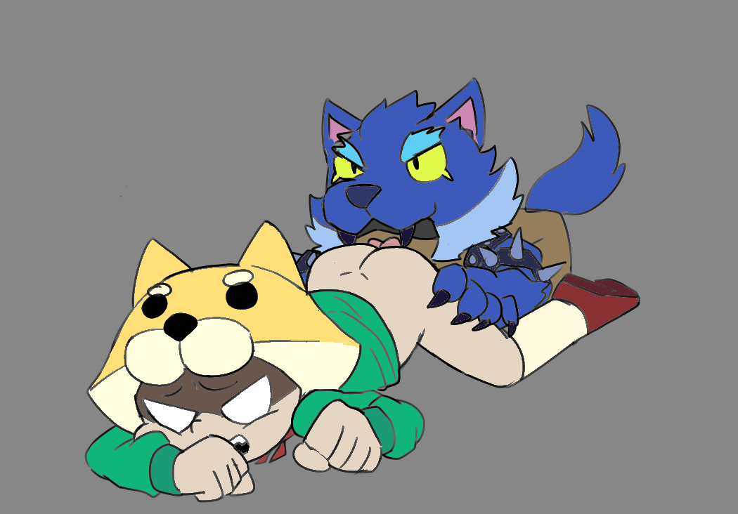 5_fingers anthro brawl_stars brother_and_sister incest leon leon_(brawl_stars) licking_pussy nita nita_(brawl_stars) shiba_nita tail werewolf_leon_(brawl_stars) whitewashed