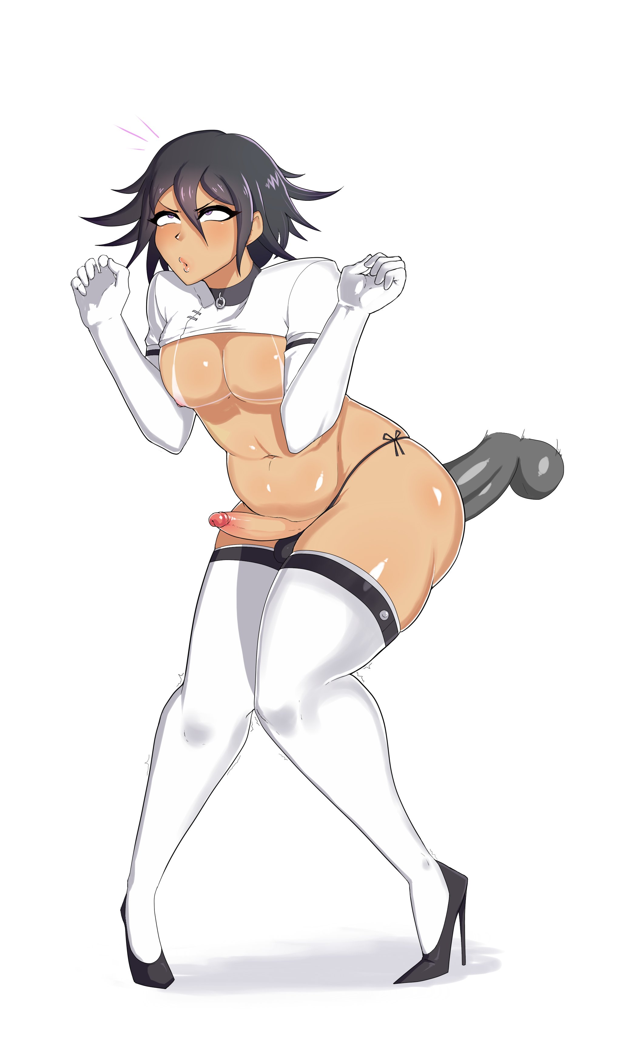 2boys, balls, balls in panties, big penis, crossdressing, disembodied penis, erection, femboy, girly, high heels, male, male only, panties, penis, testicles, thighhighs, trap, xiceowl, yaoi