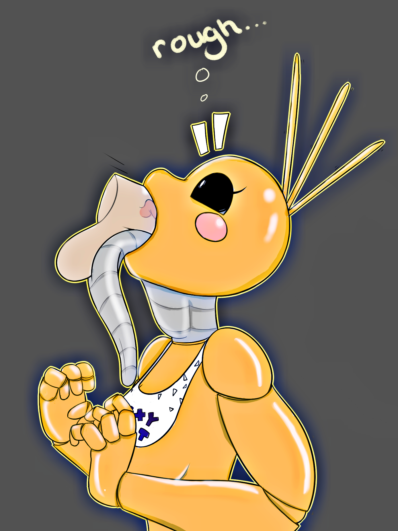 animatronic, balls, ballsurfing, blowjob, breasts, disembodied penis, fellatio, female, five nights at freddy's, five nights at freddy's 2, freepancakes, genitals, huge breasts, long tongue, male, oral, oral penetration, penetration, penis, penis in mouth, robot, robot girl, straight, tongue, tongue out, tongue out blowjob, toy chica (fnaf), yellow skin