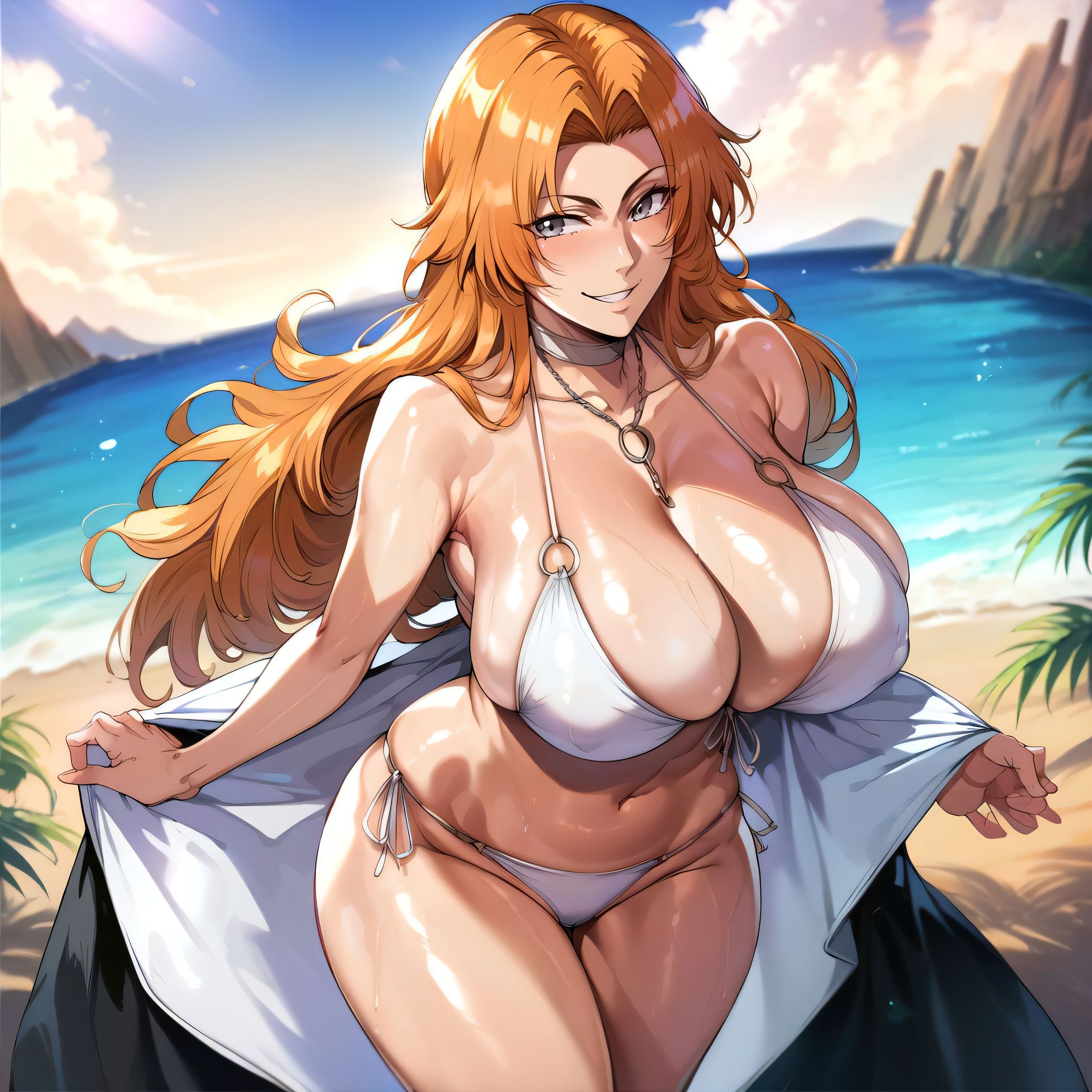 1girls, ai generated, alternate breast size, big breasts, bikini, bleach, breasts, busty, curvaceous, curvy, curvy body, curvy female, curvy figure, female, huge breasts, large breasts, matsumoto rangiku, mommy, nipples, sweat, sweating, sweaty, sweaty body, sweaty breasts, thick thighs, thighs, venus body