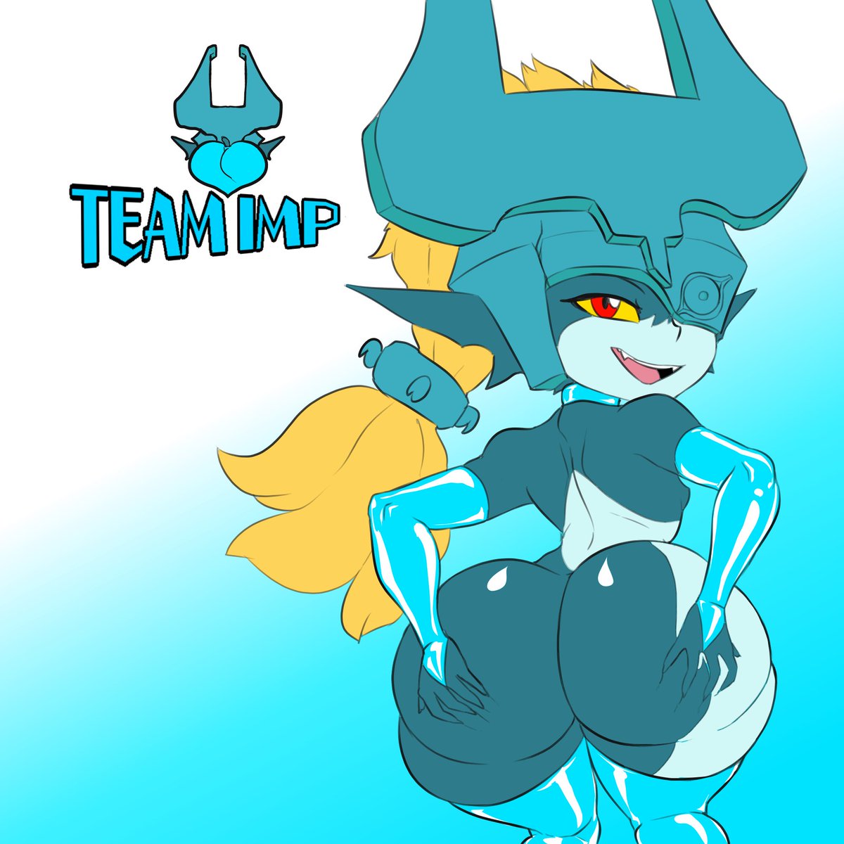 1girls, arm sleeves, ass, ass grab, bent over, big ass, big butt, bottom heavy, bubble ass, bubble butt, fat ass, fat butt, female, female only, flat chest, flat chested, huge ass, huge butt, imp, imp midna, large ass, large butt, looking at viewer, looking back, midna, naughty face, nintendo, red eyes, seductive, shortstack, solo, stockings, the legend of zelda, thecon, thick ass, thick legs, thick thighs, twilight princess, voluptuous, wide hips