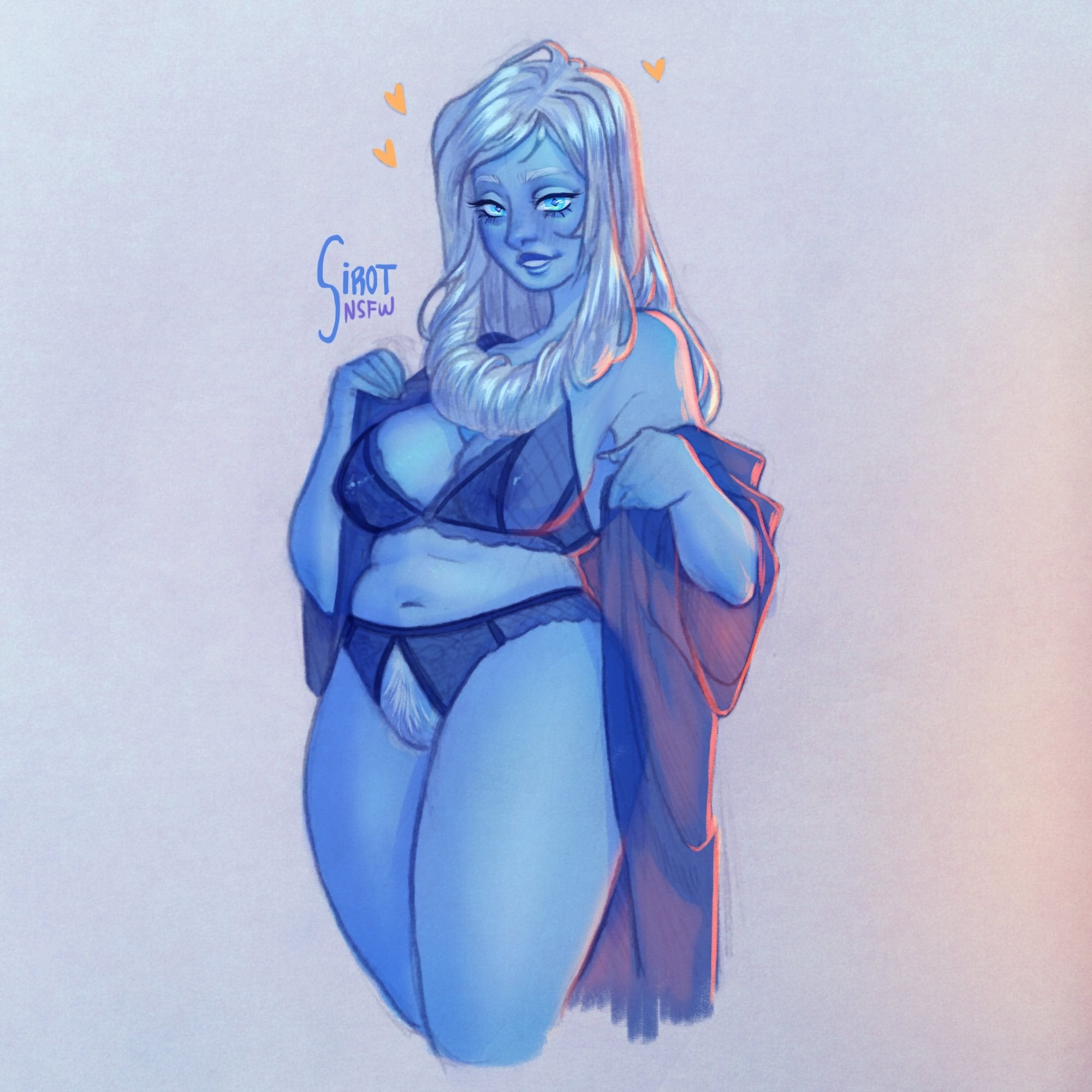 1girls, blue diamond (steven universe), female, female only, lingerie, pubic hair, see-through bra, sirot nsfw, solo, steven universe