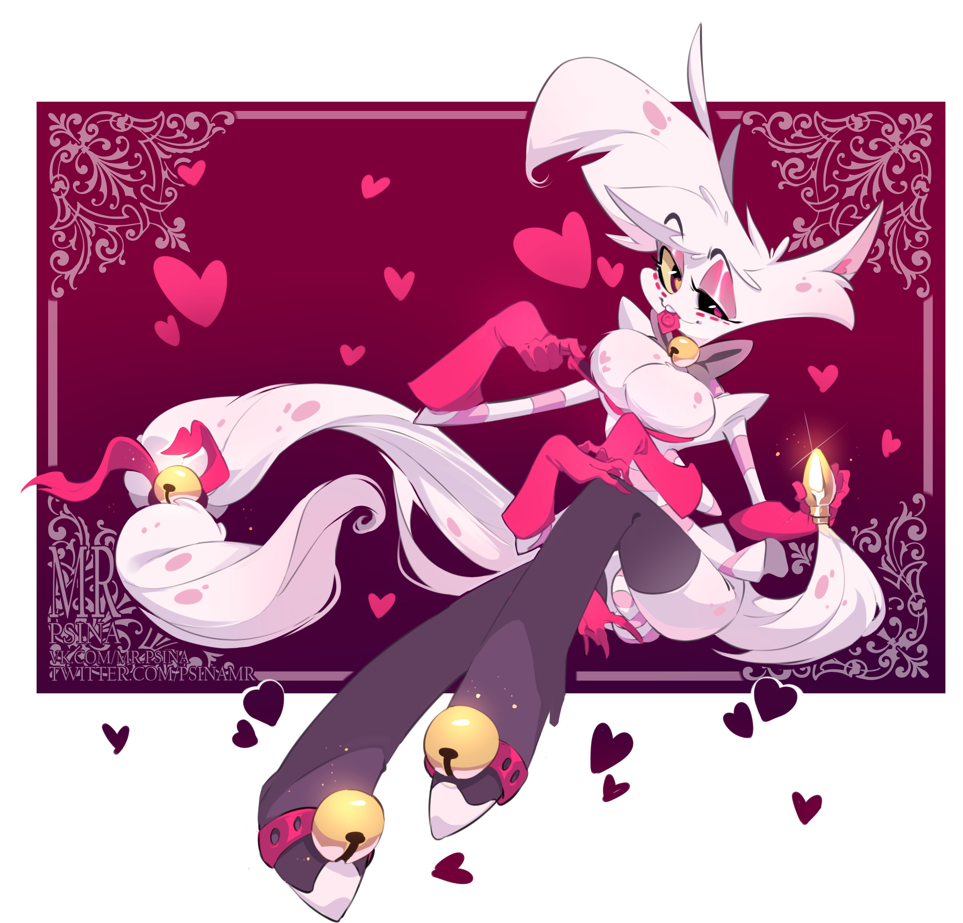 1boy, anal plug, angel dust (hazbin hotel), bulge, buttplug, condom, condom in mouth, femboy, fur, hazbin hotel, male, mrpsina, penis, solo male, spindlehorse toons, straight hair, tagme, vivienne medrano, vivziepop