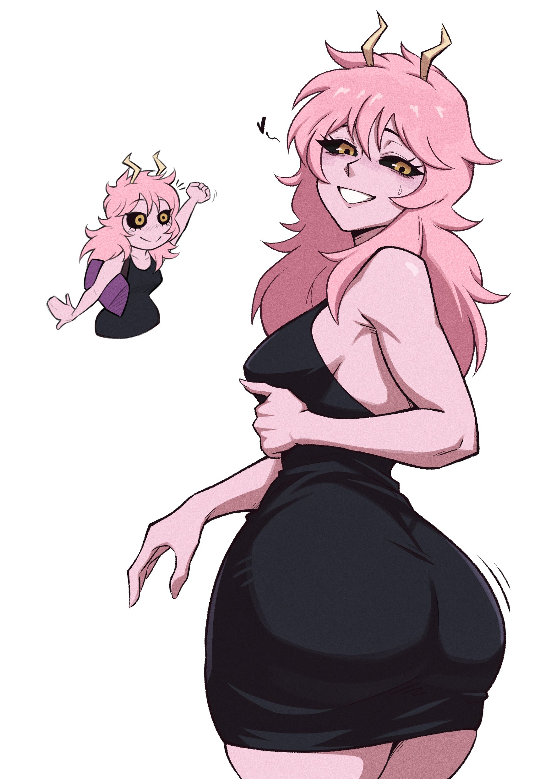1girls, ashido mina time-skip, ass, boku no hero academia, csr ap07, dress, female, female focus, female only, female thick thighs, hourglass figure, large ass, long hair, mina ashido, mina ashido curvy (meme), mina ashido time-skip, my hero academia, my hero academia (finale), pink body, pink hair, post-timeskip, solo, thick thighs, thighs, wide hips