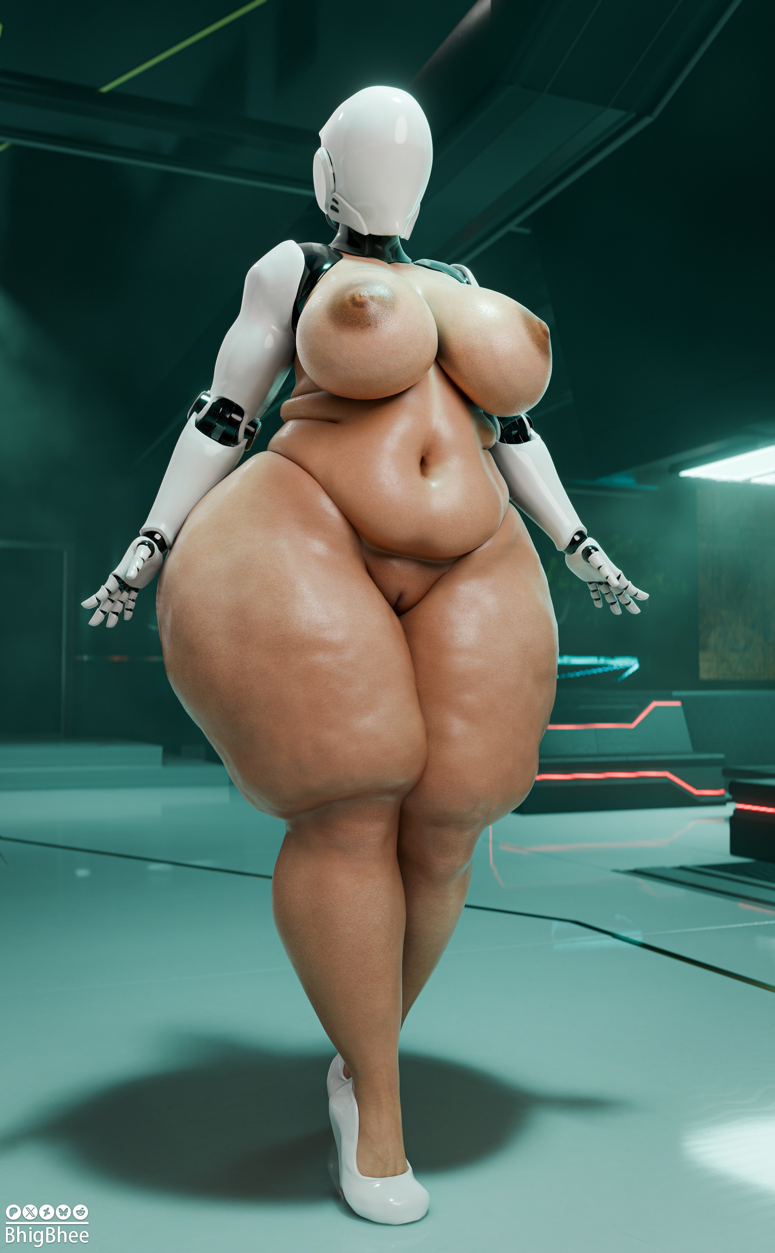 1girls, 3d, bhigbhee, big breasts, haydee, haydee (game), huge breasts, large breasts, robot, robot girl, thick thighs