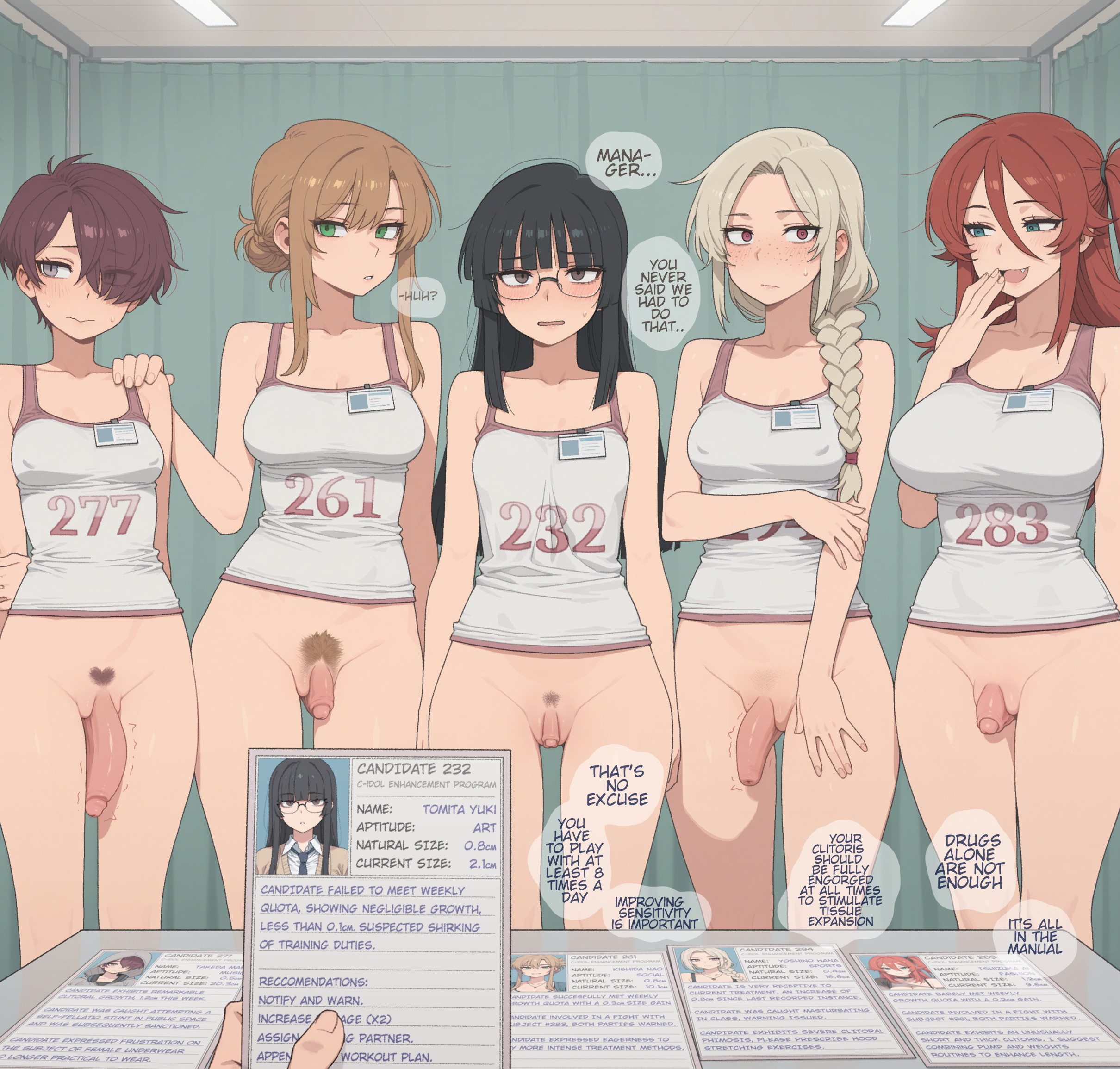 ai assisted, big clitoris, clitoris growth, multiple girls