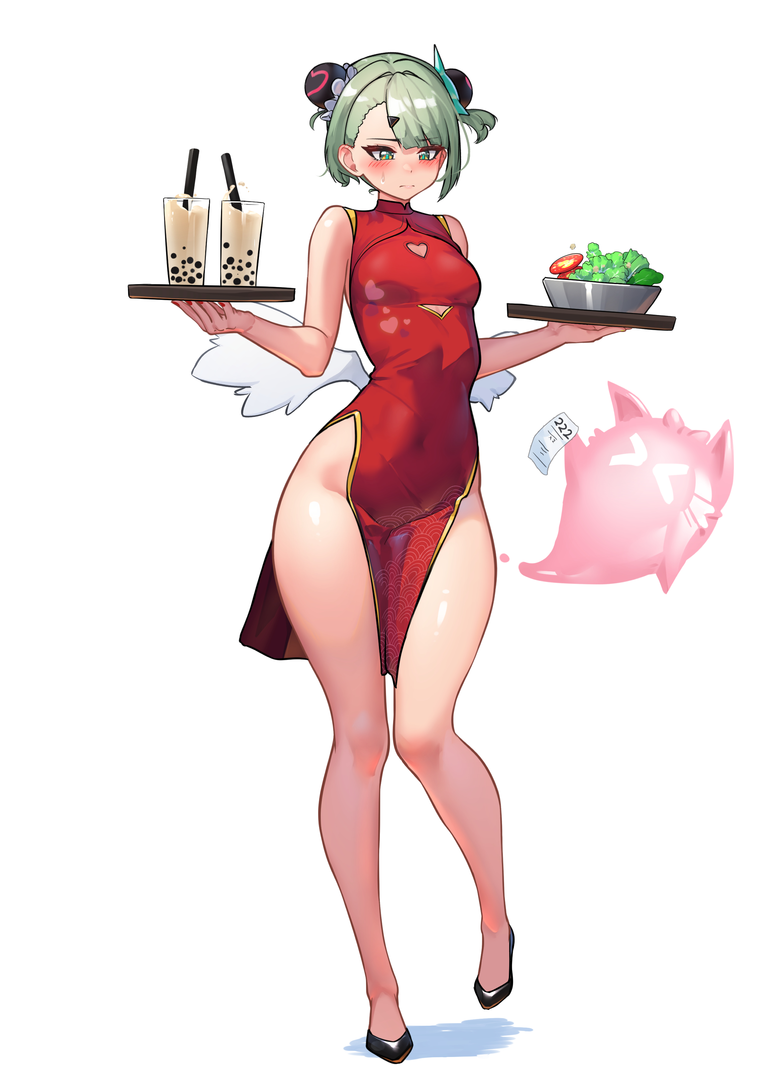 1girls, absurd res, angels of delusion, breasts, china dress, chinese clothes, clothed, clothing, female, female focus, female only, hourglass figure, large ass, light skin, light-skinned female, nichesnake, no panties, petite, short hair, slim waist, small breasts, solo, standing, sunna (zenless zone zero), thick thighs, thighs, tight clothing, wide hips, zenless zone zero