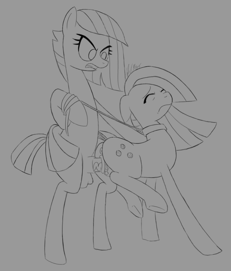 2015 angry angry_sex ass collar cutie_mark domination equid equine female friendship_is_magic gynomorph hand_on_back hooves horse intersex intersex/female komissar_bav leash limestone_pie_(mlp) mammal marble_pie_(mlp) monochrome my_little_pony penetration pony pussy raised_leg sex vaginal_penetration vaginal_penetration