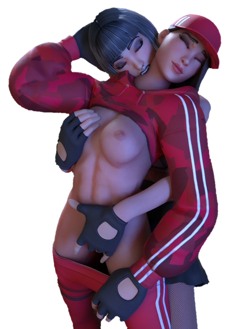 2girls 3d areolae breast_grab breasts closed_eyes clothed clothing duo female female_only fingering fingering_pussy fortnite nipples ruby_(fortnite) shadow_ops simple_background smile tagme transparent_background yuri