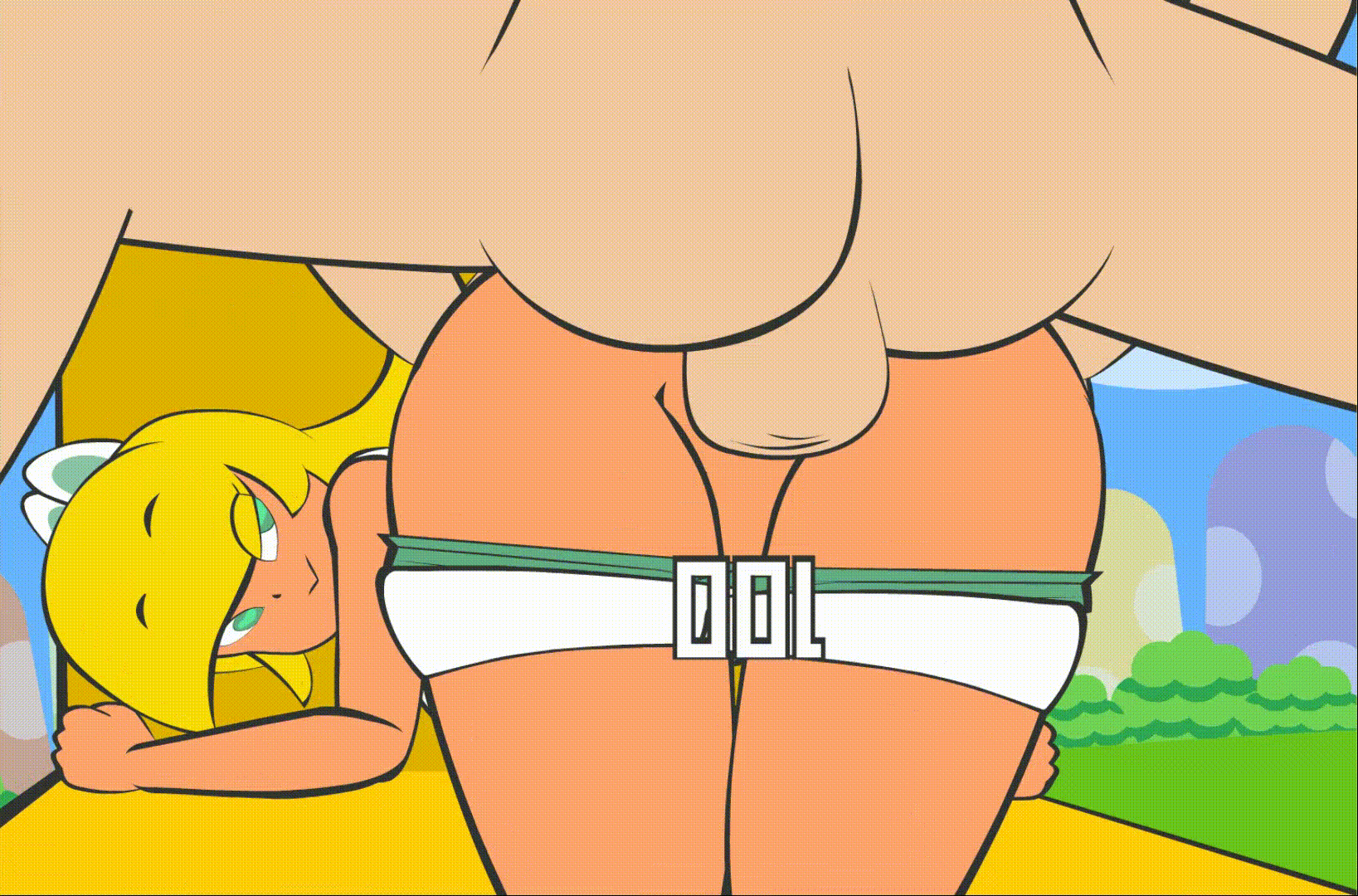 1boy, 1girls, animated, blonde hair, female, koopa, koopa girl, male, mario (series), minus8, nintendo, noko (minus8), pussy, sex, shorts, straight, super mario bros., vaginal penetration, yellow hair