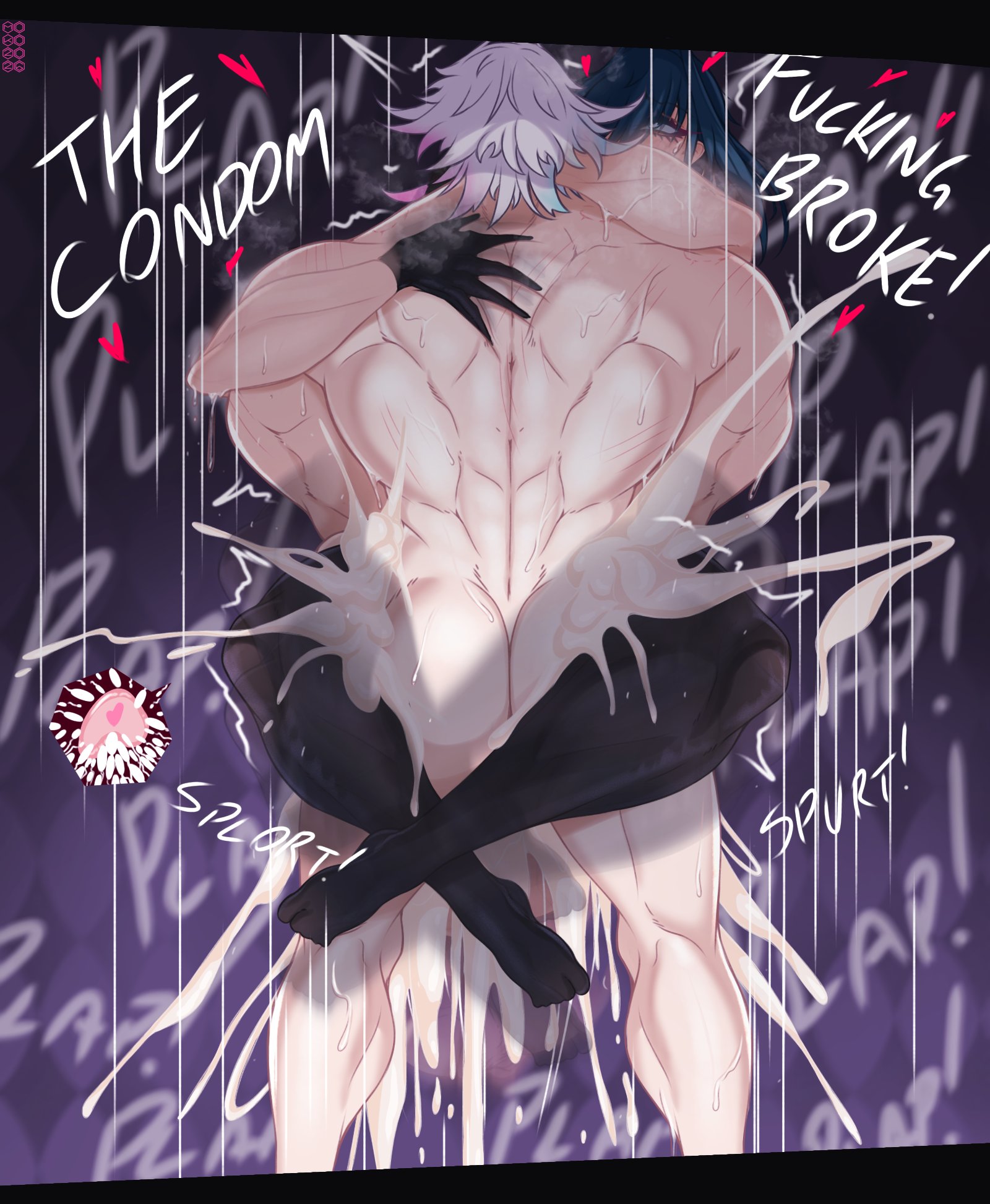 aomokoka, gavis bettel, hololive, hololive english, holostars, holostars english, impregnation, leg lock, muscular male, ouro kronii, standing sex, virtual youtuber