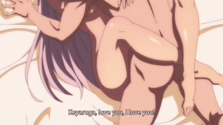 1boy, 1girls, animated, anime, bed, brown hair, embracing during sex, enjoying, female, female focus, first time, first time sex, i love you, kaifuku jutsushi no yarinaoshi, keyarga (redo of healer), knight, kureha clyret, medium breasts, missionary position, naked, non consensual, redo of healer, sex, silver hair, tnk (company)