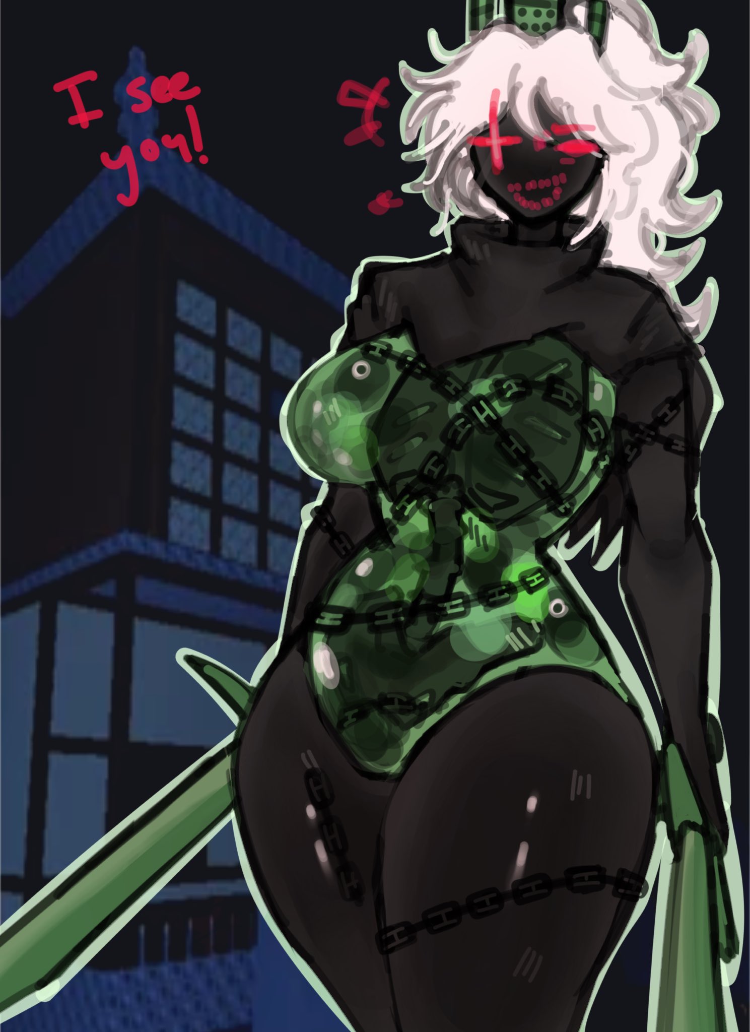 1girls, 1x1x1x1, 1x1x1x1 (forsaken), 3d background, betrayed 1x1x1x1, breasts, featureless breasts, featureless crotch, female, female only, forsaken (roblox), humanoid, no visible genitalia, roblox, roblox background, roblox game, robloxian, rule 63, screencap background, solo, sword, tagme, thighs, yufishart