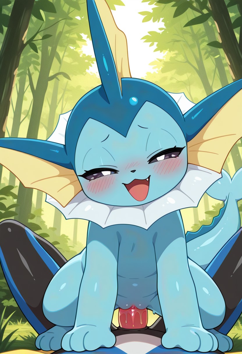 ai generated, anguirus12345, anthro, anthro on feral, anthro penetrating, anthro penetrating feral, blush, cowgirl position, duo, eeveelution, female, female penetrated, feral, feral penetrated, first person view, forest, forest background, generation 1 pokemon, generation 8 pokemon, hi res, inteleon, looking at viewer, male, male penetrating, male penetrating female, male pov, male/female, nature, nature background, nintendo, penetration, penile, penile penetration, penis in pussy, plant, pokemon, pokemon (species), pov, pov male, sex, tree, vaginal penetration, vaporeon