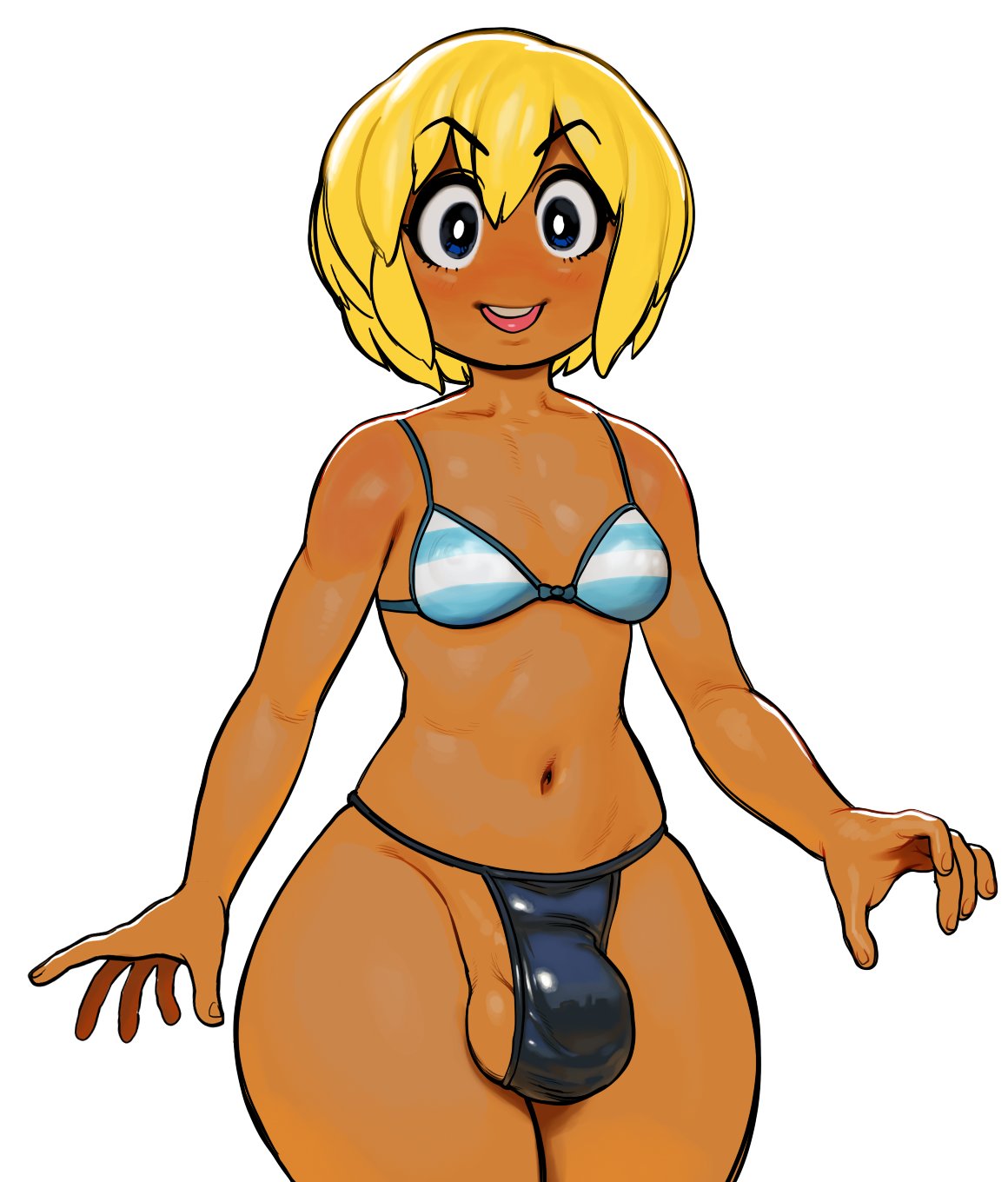 1futa, ami dixie, balls, big balls, big penis, bikini, bulge, futanari, intersex, modeseven, penis, solo futa, tagme
