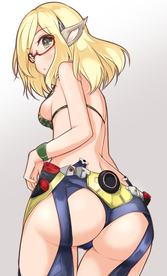 1girls alternate_costume animal_ears ass blonde_hair celica_(xenoblade_x) glasses qlurian tagme xenoblade_(series) xenoblade_chronicles_x