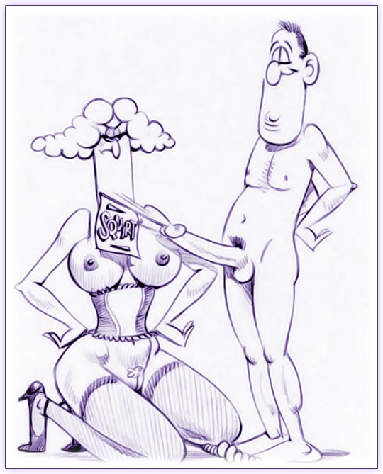 1boy 1girls corset don_martin erect_penis julius_zimmerman large_breasts mad_magazine tagme