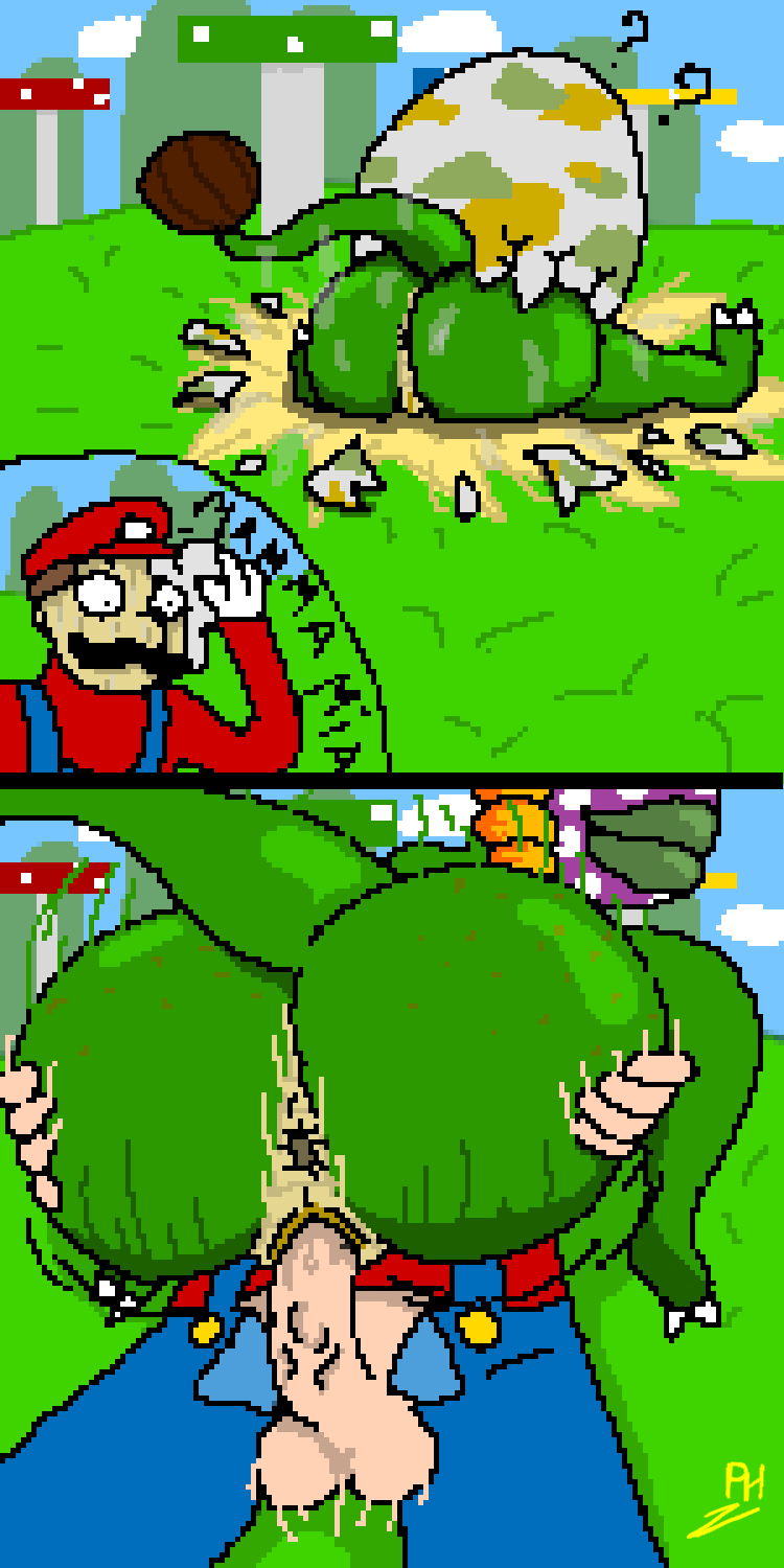 1:2 age_difference anthro anus ass big_butt bodily_fluids cleaning_rag clothing comic confusion dino_piranha egg elemental_creature female flora_fauna genitals grass hat hatching headgear headwear hi_res holding_butt human imminent_sex looking_at_another male male/female mammal mario mario_(series) mushroom_kingdom nintendo oblivious outside outside_sex penetration penile penile_penetration penis_in_pussy piranha_plant pixelh plant pussy question_mark questionable_consent scalie sex signature super_mario_galaxy suspenders sweat tail thick_thighs vaginal_penetration younger_female