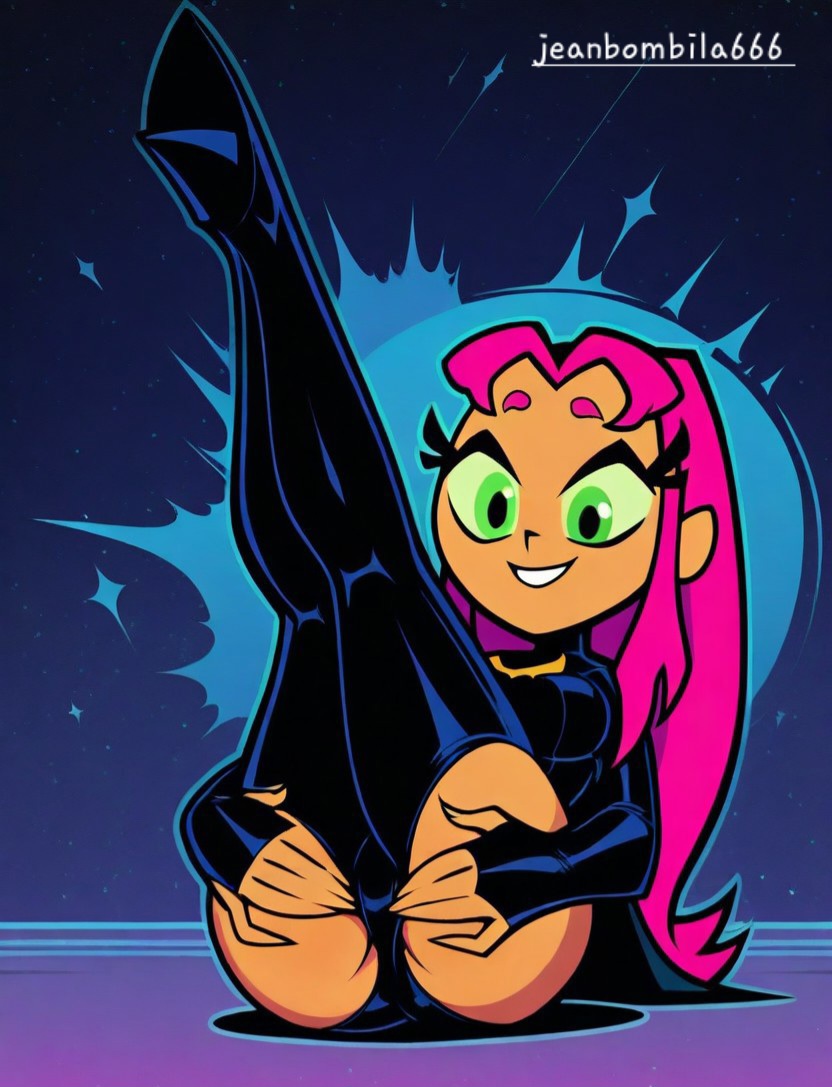 ai generated, batgirl, cartoon network, dc, dc comics, female, jeanbombila666, male, male/female, sex, starfire, starfire (teen titans), teen titans, teen titans go