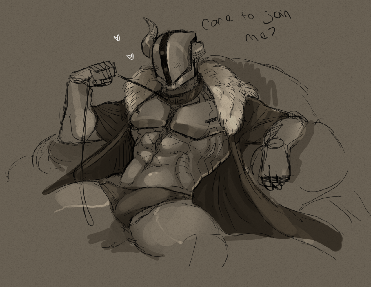 2019, black and white, bulge, clothing, destiny (game), english text, helmet, human, looking at viewer, lord shaxx, male, male only, tagme (artist), talking to viewer, text