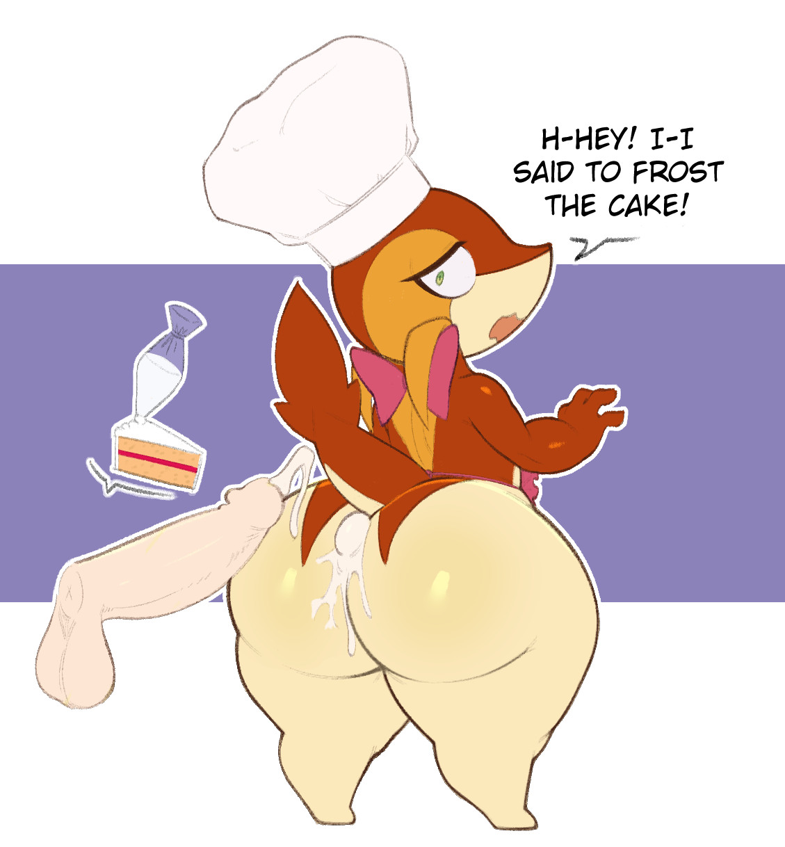 autumn (justkindofhere), big ass, big penis, bubble butt, chef hat, huge ass, huge cock, justkindofhere, penis, pokemon, pokemon (species), snivy, tagme, thick thighs, wide hips