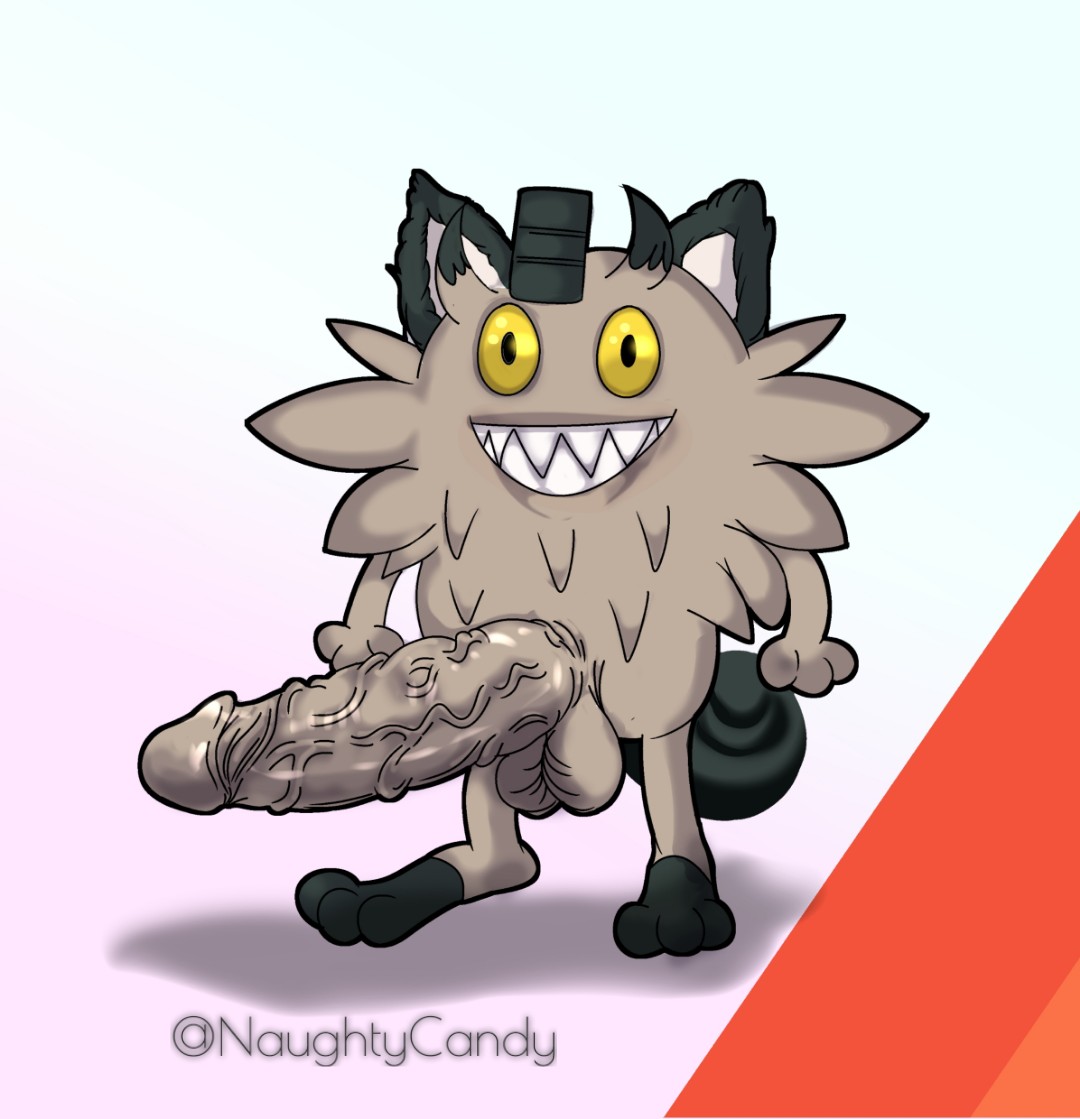 1boy big_penis big_testicles feet feline feral furry galarian_meowth huge_penis looking_at_viewer male male_only meowth naughtycandy nintendo nude penis pokemon pokemon_ss pokephilia solo testicles text veins watermark