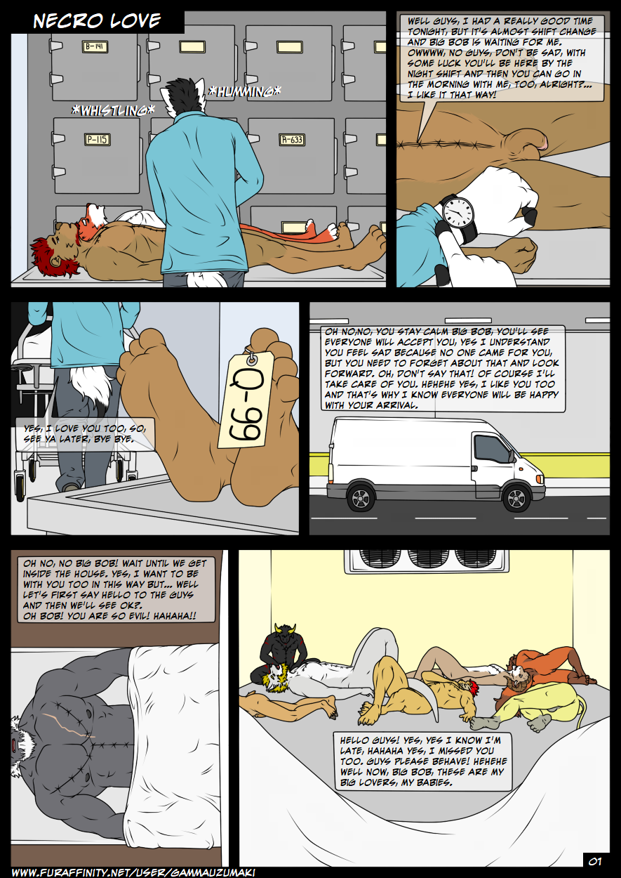 anthro comic comic_page dead death dragon english_text furaffinity_username gammauzumaki ghunter hi_res horn humanoid_penis hunterramirez hybrid male male_death multiple_deaths muscular necrophilia page_1 page_number paws penis what