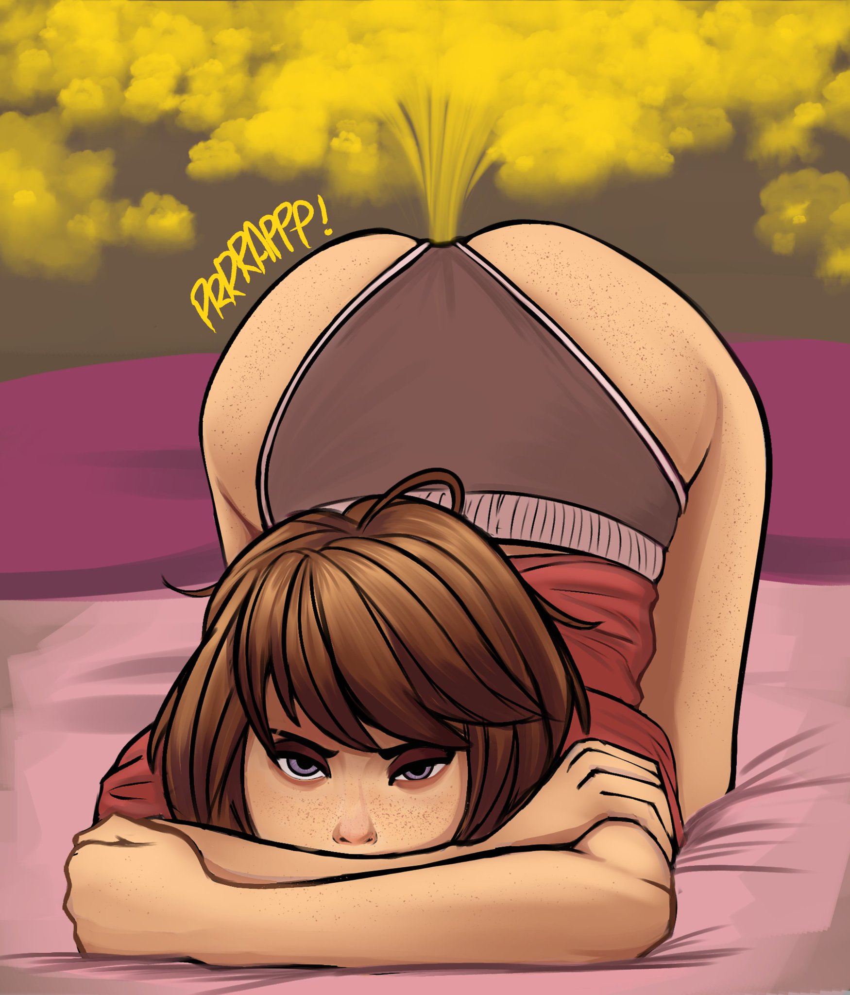 alternate version available, ass up, big ass, brown hair, face down ass up, fart, fart cloud, fart fetish, farting, fat ass, female, freckles, freckles on ass, freckles on face, life is strange, lolotron, max caulfield, smell, stink, stinky fart, top-down bottom-up